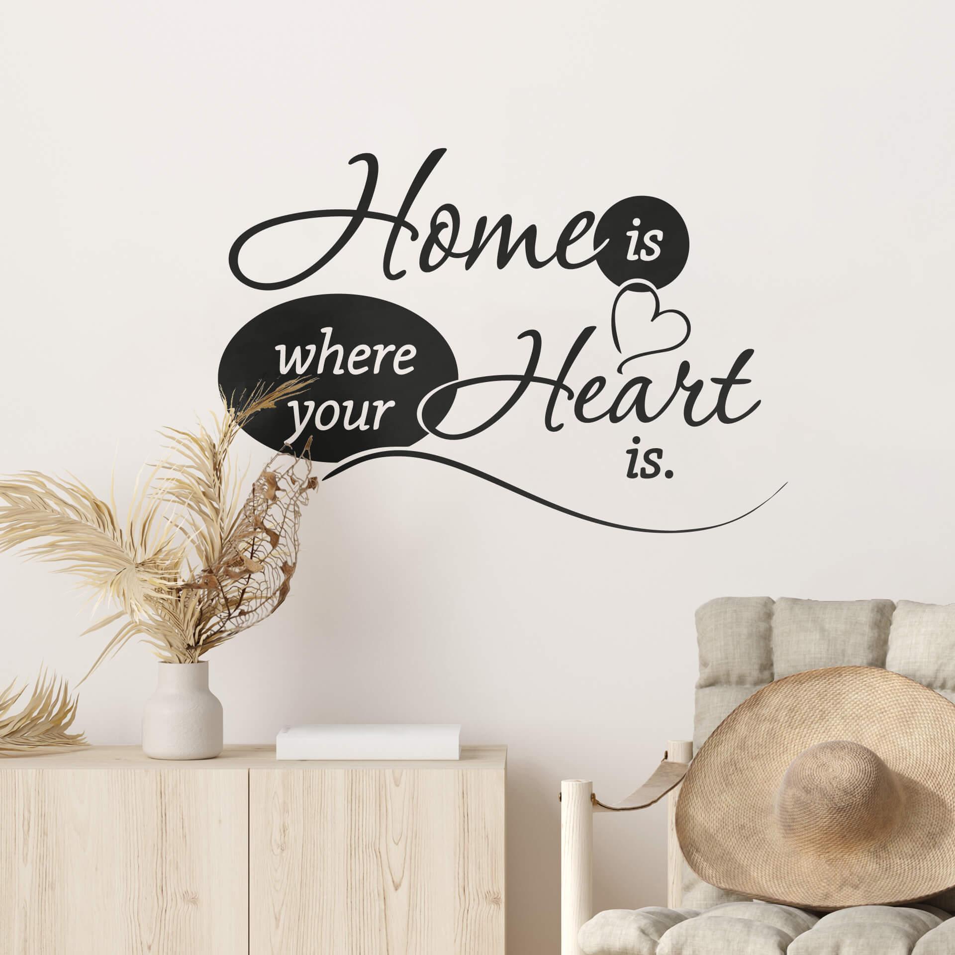 Wallsticker -  Home is where your heart is