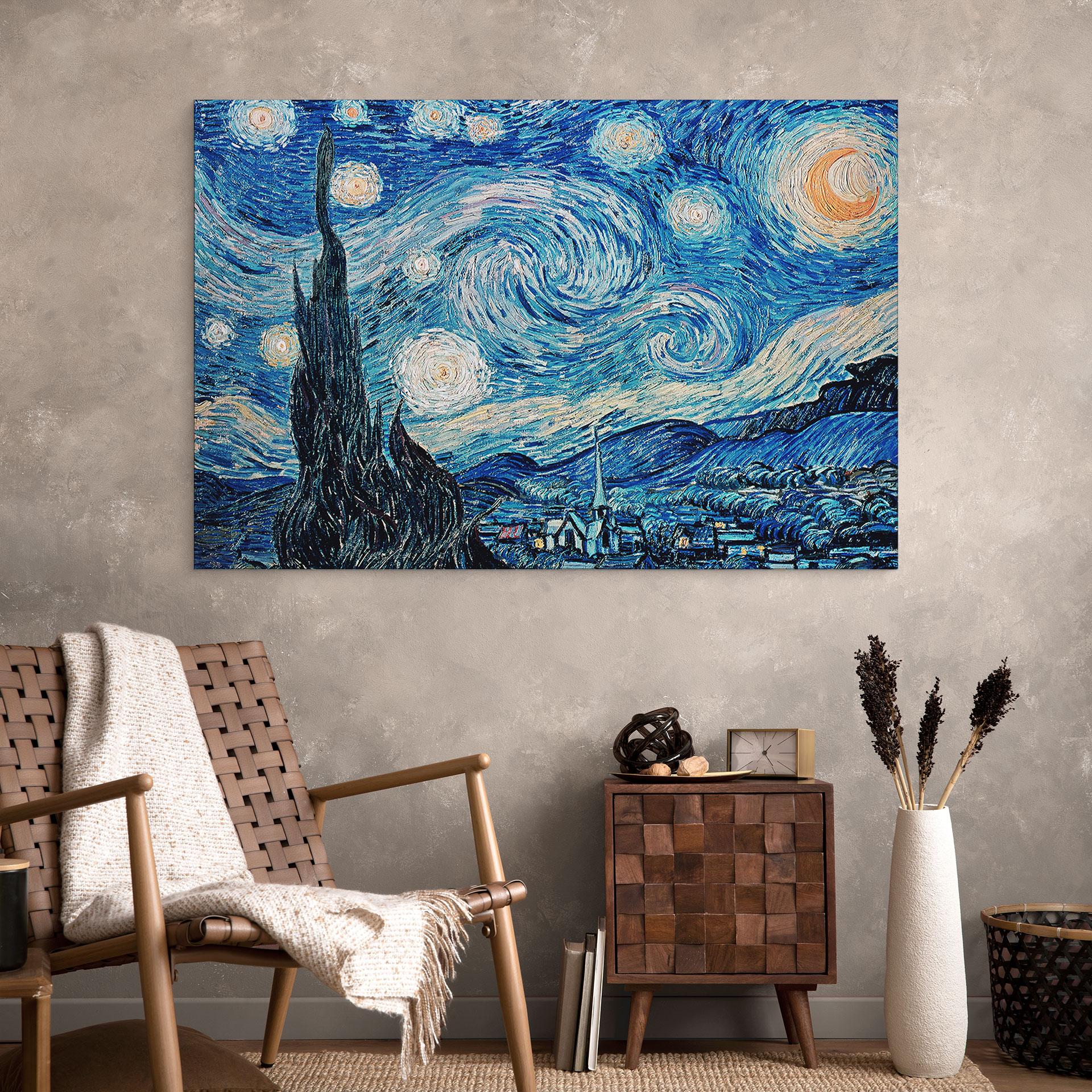 Wandbild van Gogh - Sternennacht 1889 - Alu-Dibond