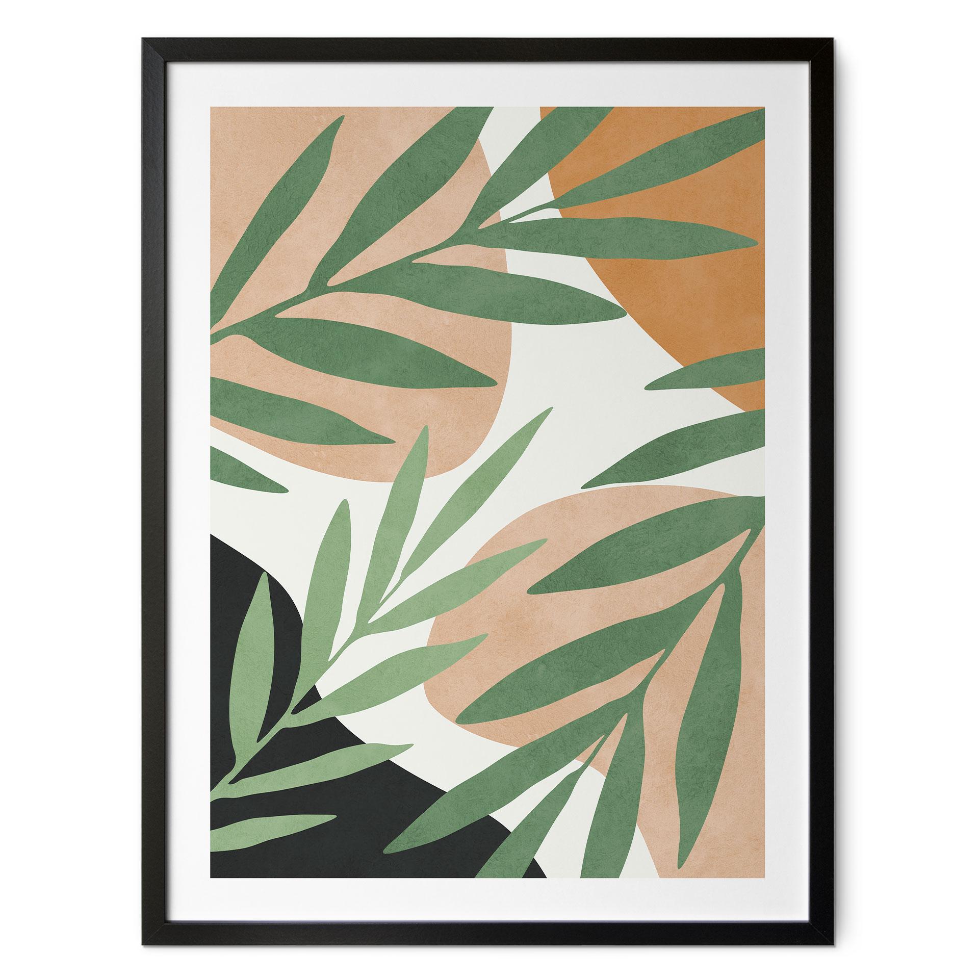 Plakat med abstrakte grene og et tropisk look - Costa
