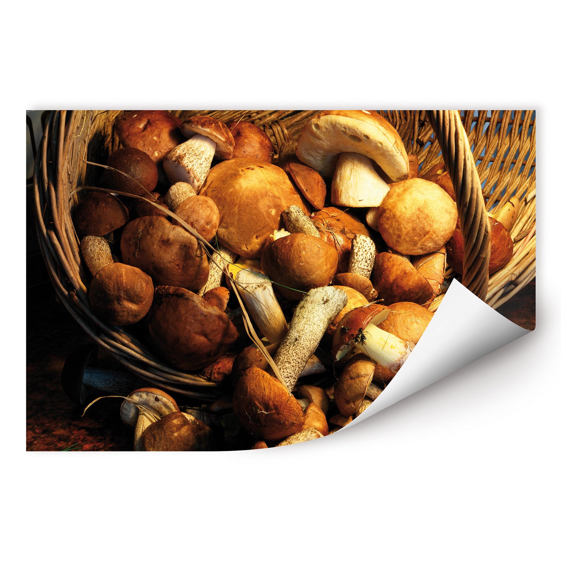 Poster autocollant - W - Panier de Champignons