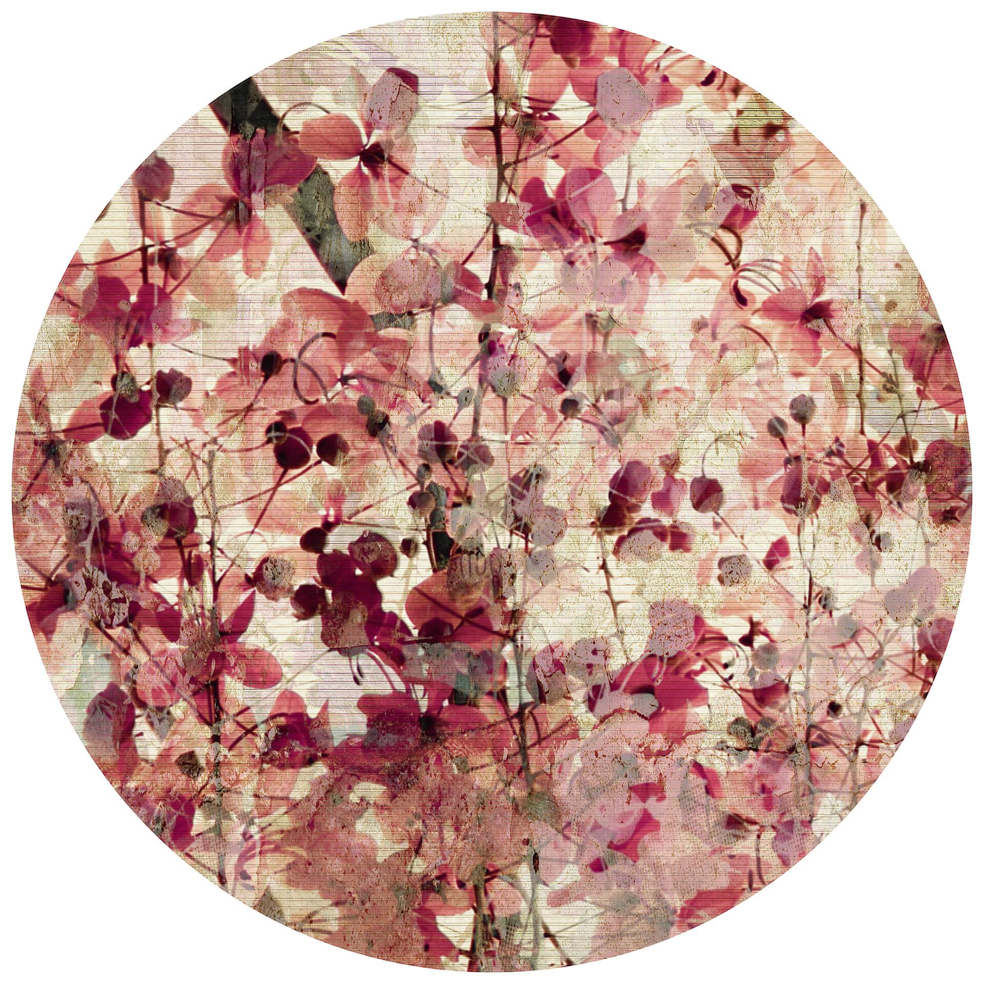 Behangcirkel Vintage Bloemen - vliesbehang/zelfklevend vliesbehang