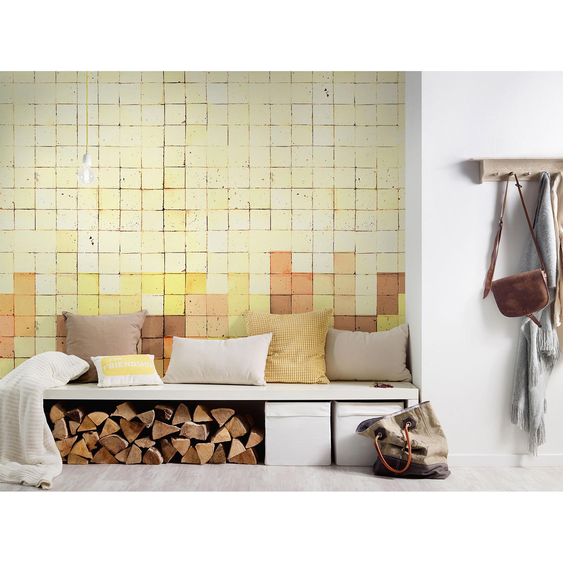 Architects Paper Papier peint photo Atelier 47 Mosaic Tetris marron, crème