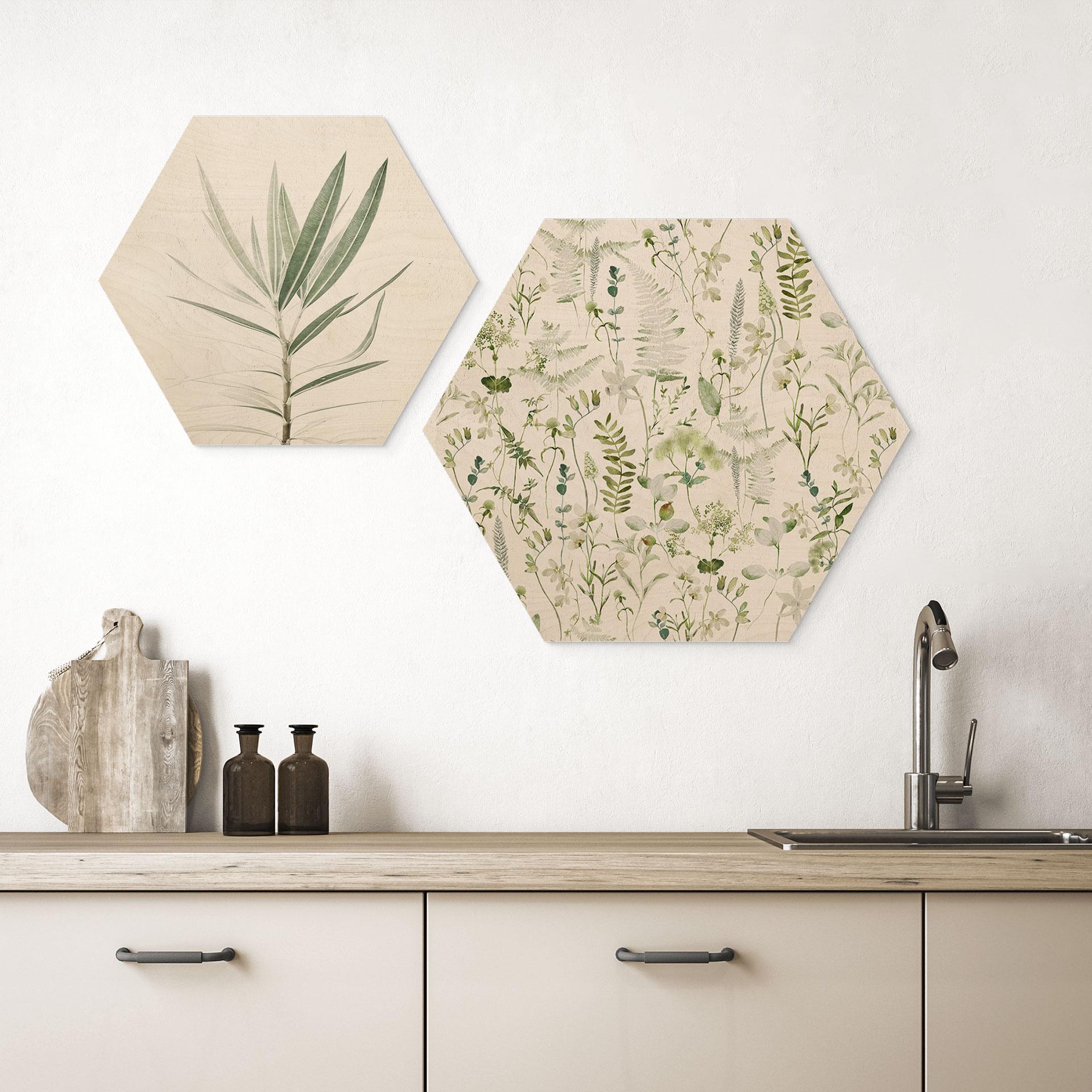 Sekskantet træ Urter og vilde blomster - UN Designs