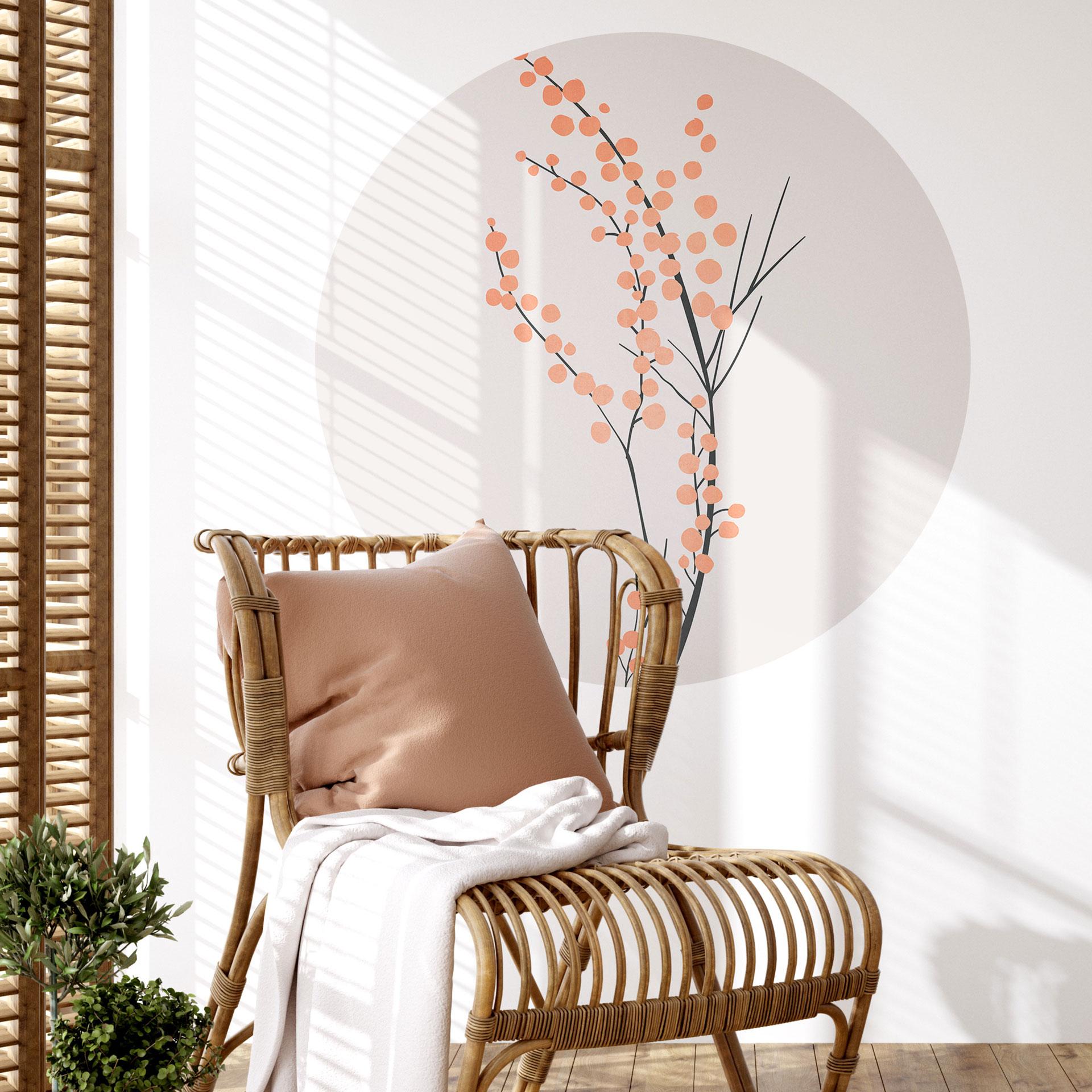 Wall Sticker Ferskenfarvede kirsebærblomster - Kubistika