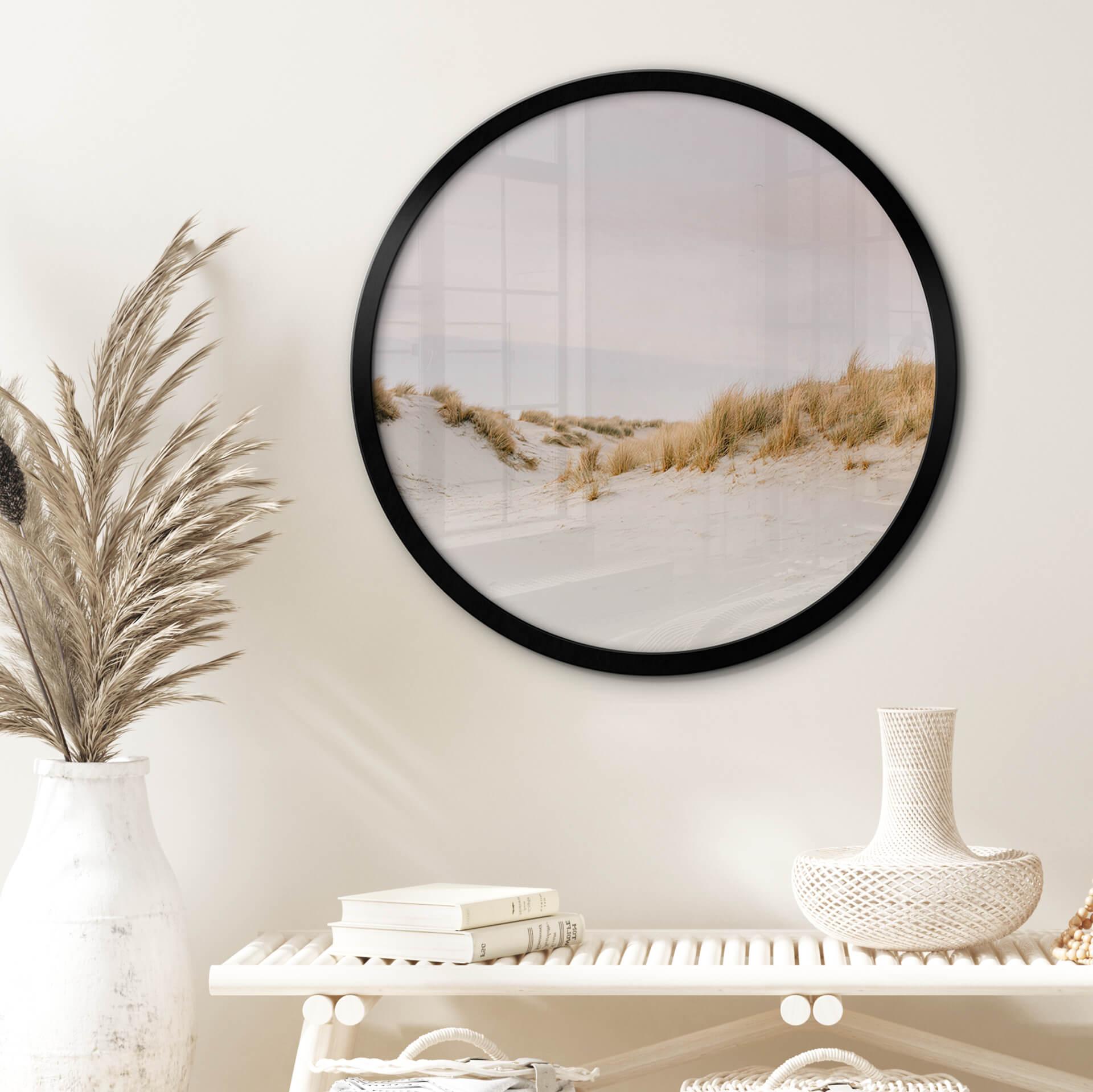 Póster Zwart - Paisaje de dunas en Ameland - Redondo