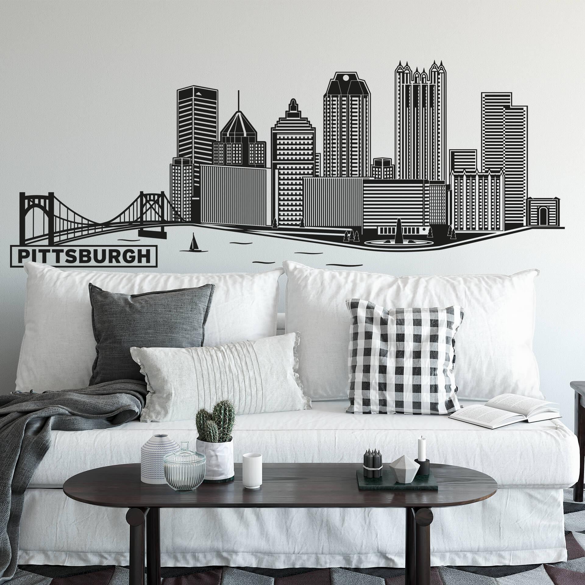 Muursticker Pittsburgh Skyline