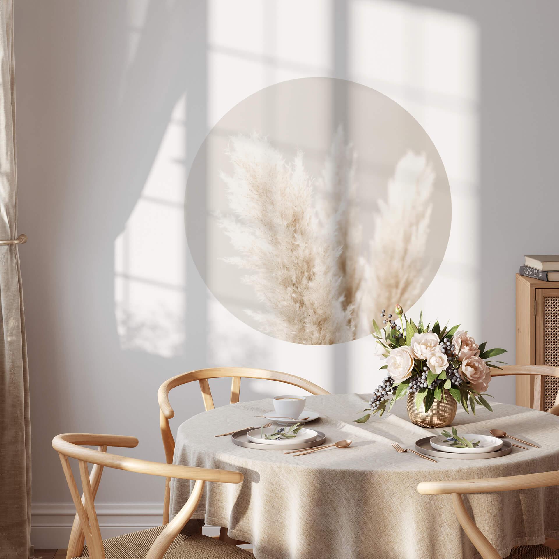 Wallsticker 1x Studio - Pampasgræs - Rund