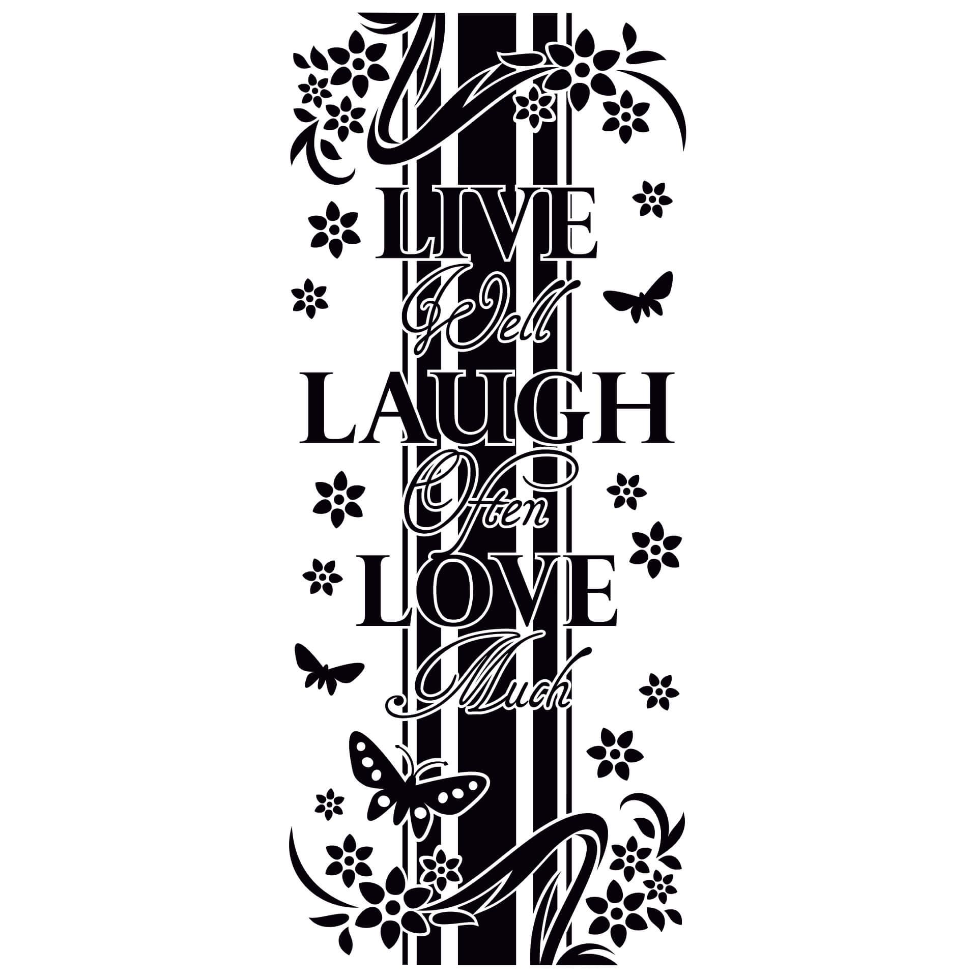 Decalcomanie da muro Banner Live Laugh Love