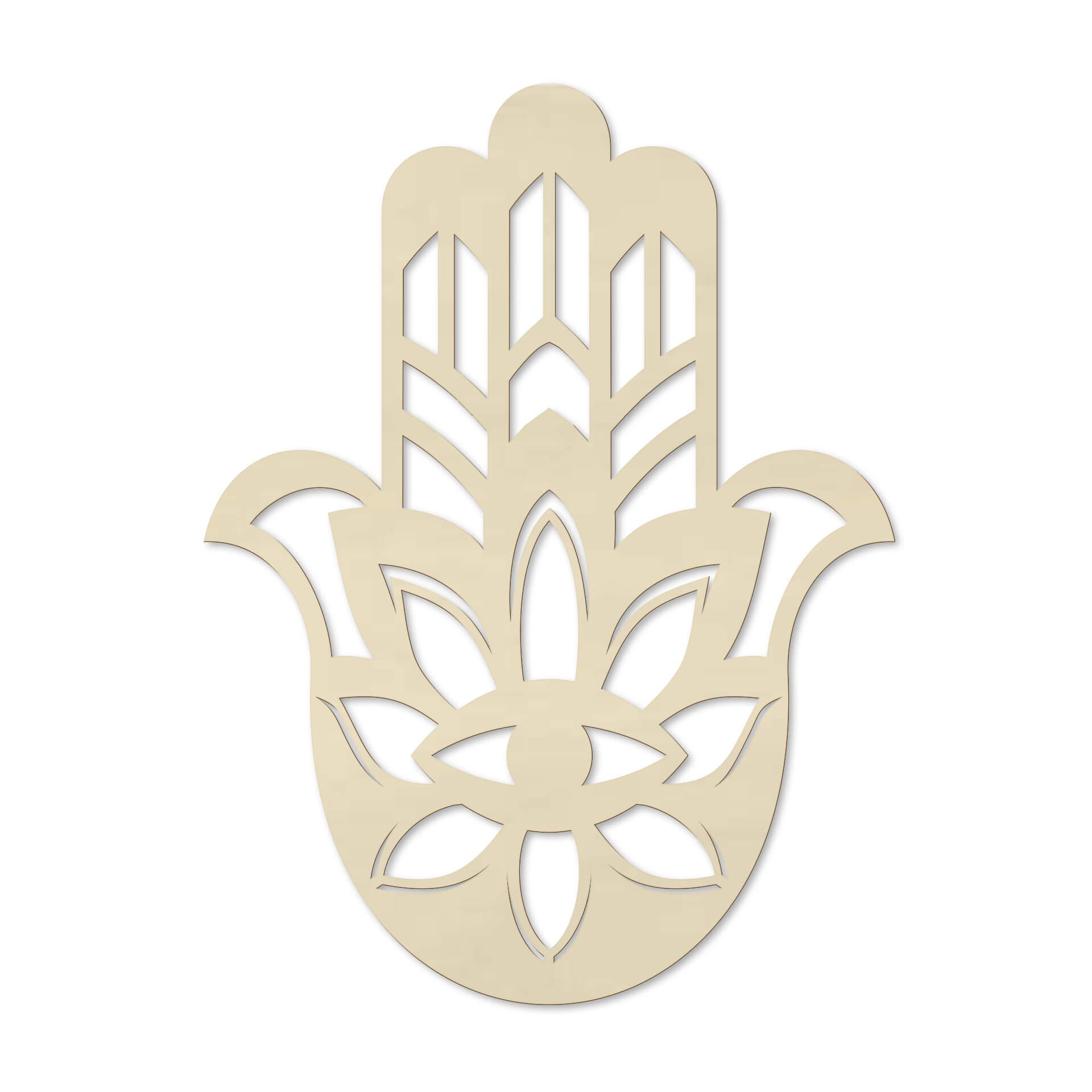 Holzdeko Pappel - Yoga Hamsa Hand