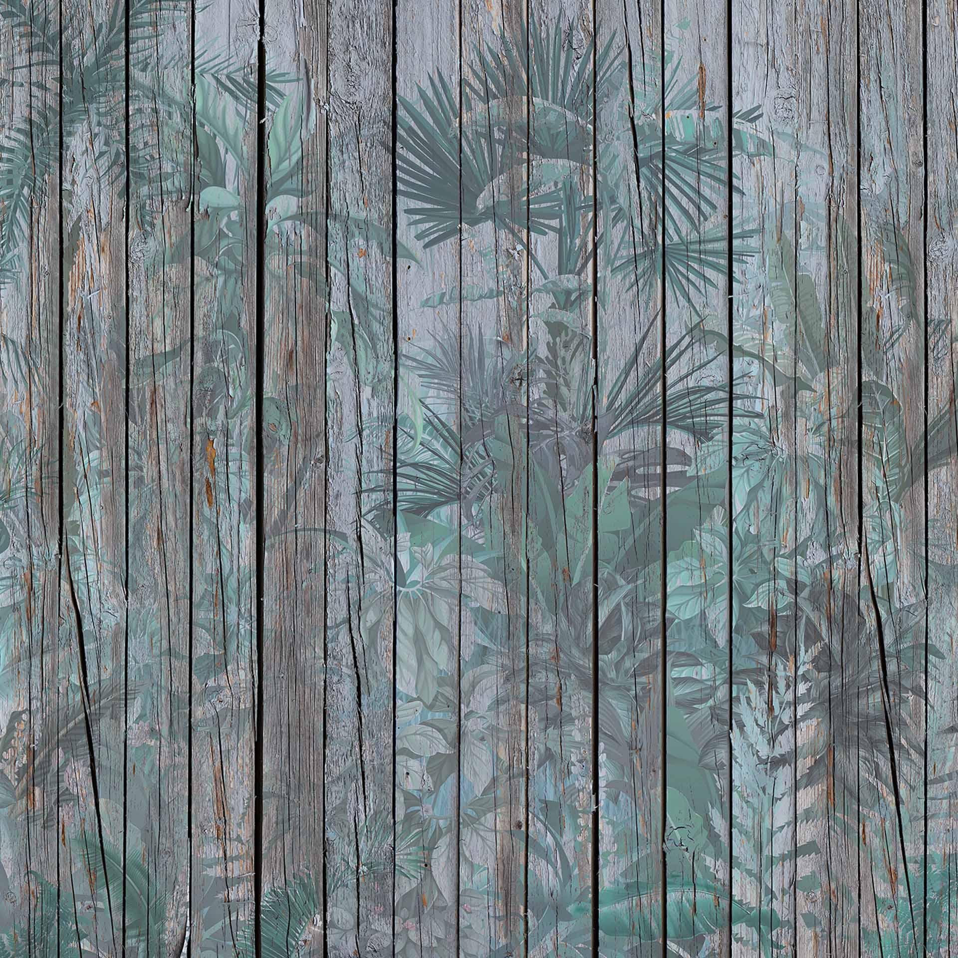 LeavesOnWall hout behang in grijs bruin - vliesbehang Designwalls 2 - 2,55 x 3,5 m
