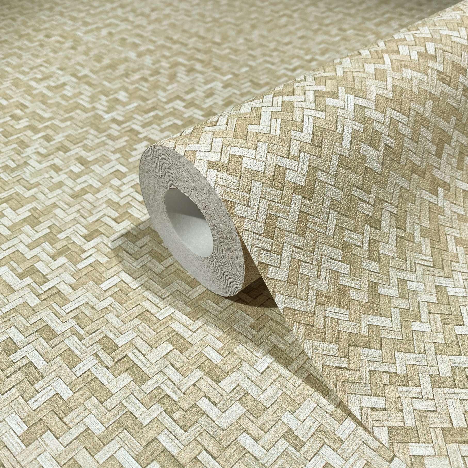 grafisch behang, vliesbehang Flora beige