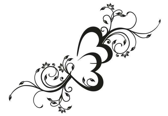Wandtattoo Blühende Liebe inkl. 2 Bilderrahmen