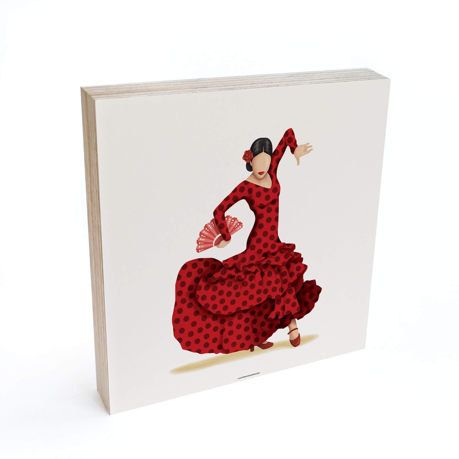 Billede af træ til at sætte op - Tohmé - Flamenco - 15x15 cm