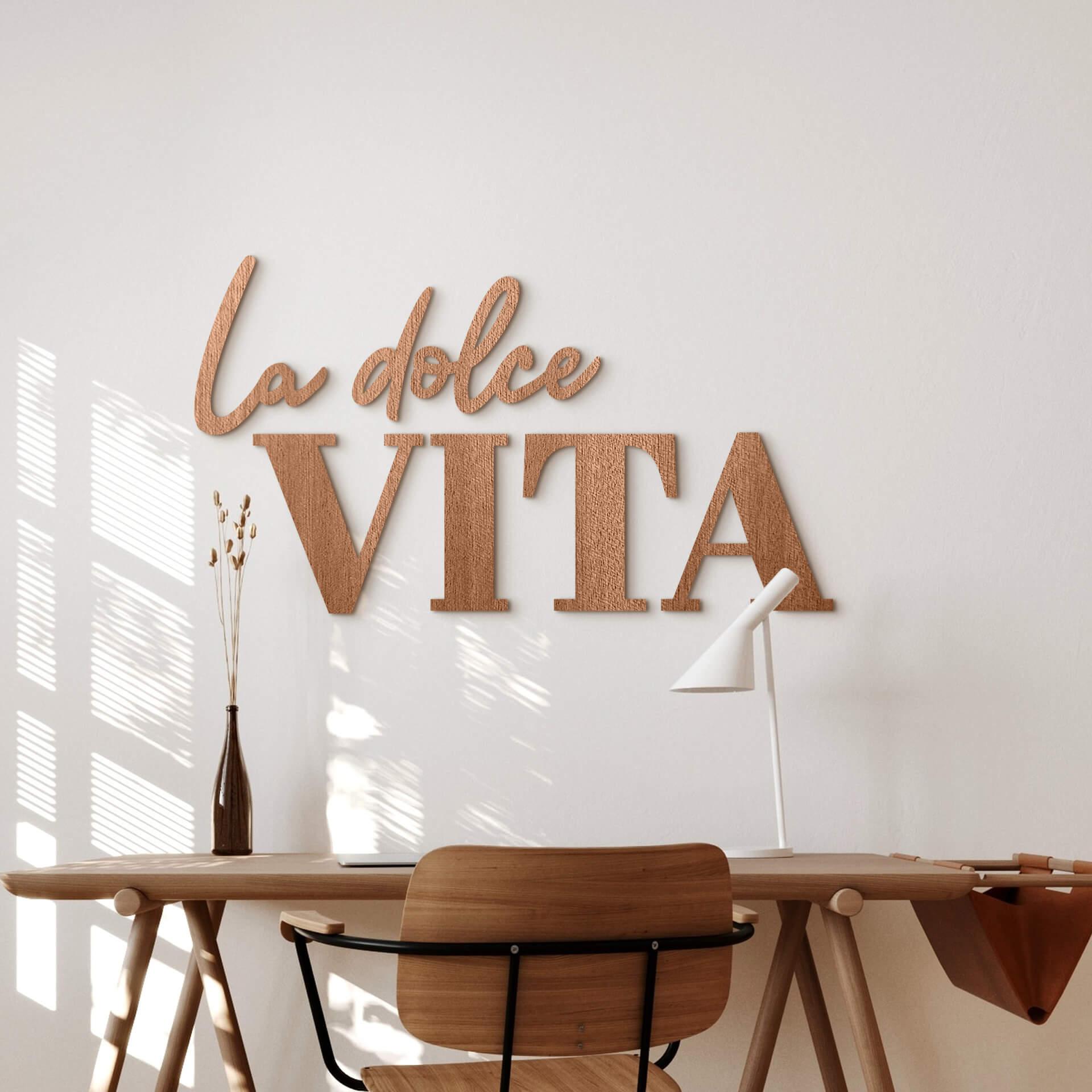 Træ vægdekoration mahogni finer La Dolce Vita