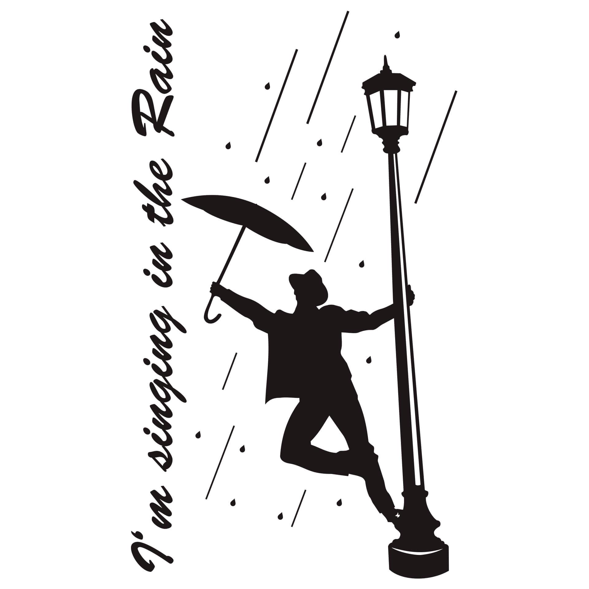 Wandtattoo I'm singin' in the Rain 1 (mit Schrift)