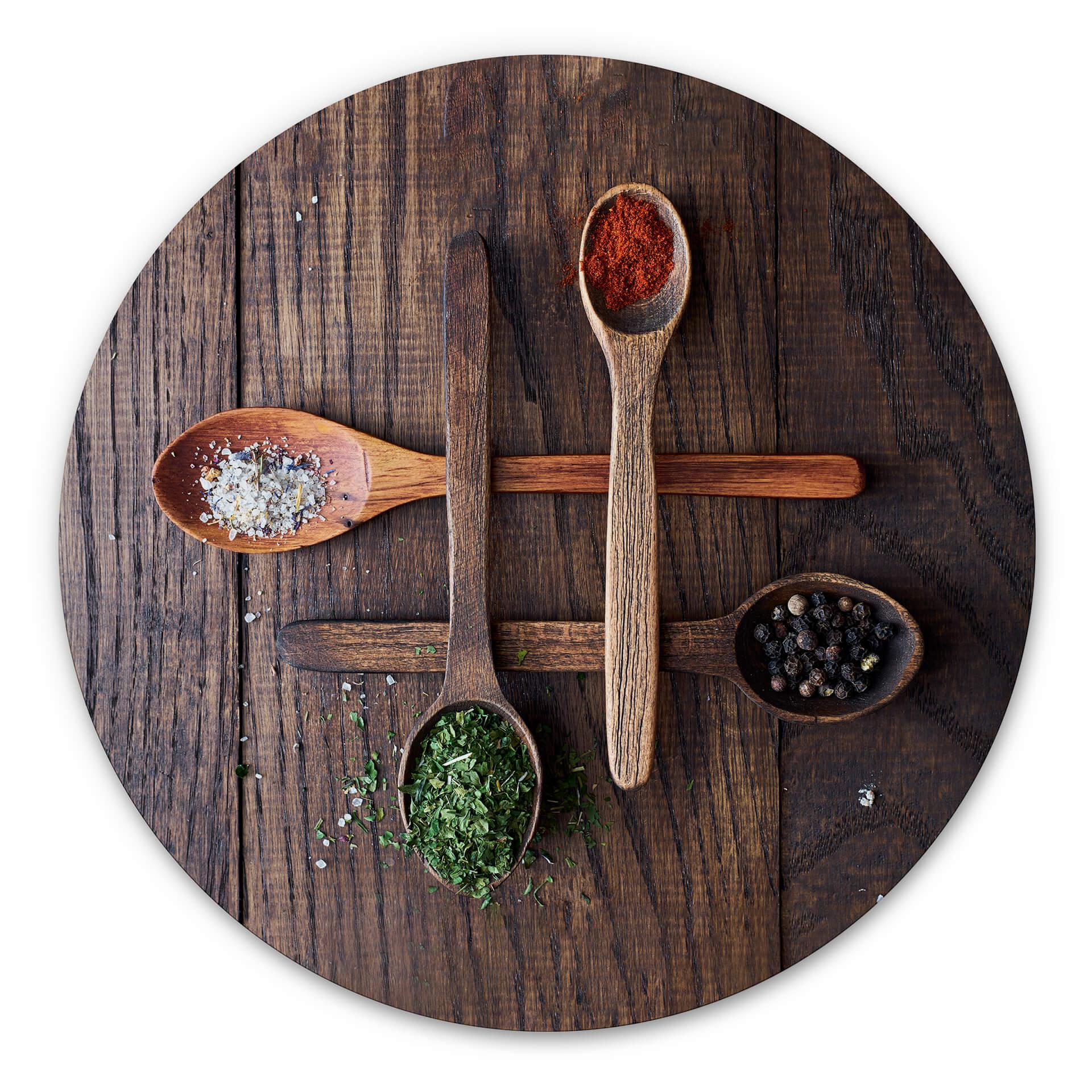 Tableau en alu-Dibond Aleksandrova - Epices diverses - Rond