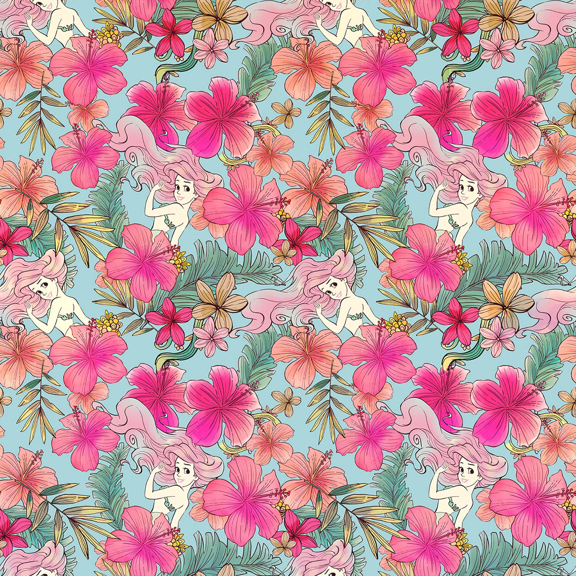 Non-woven tapet - Ariel Pink Flower - 200 x 280 cm