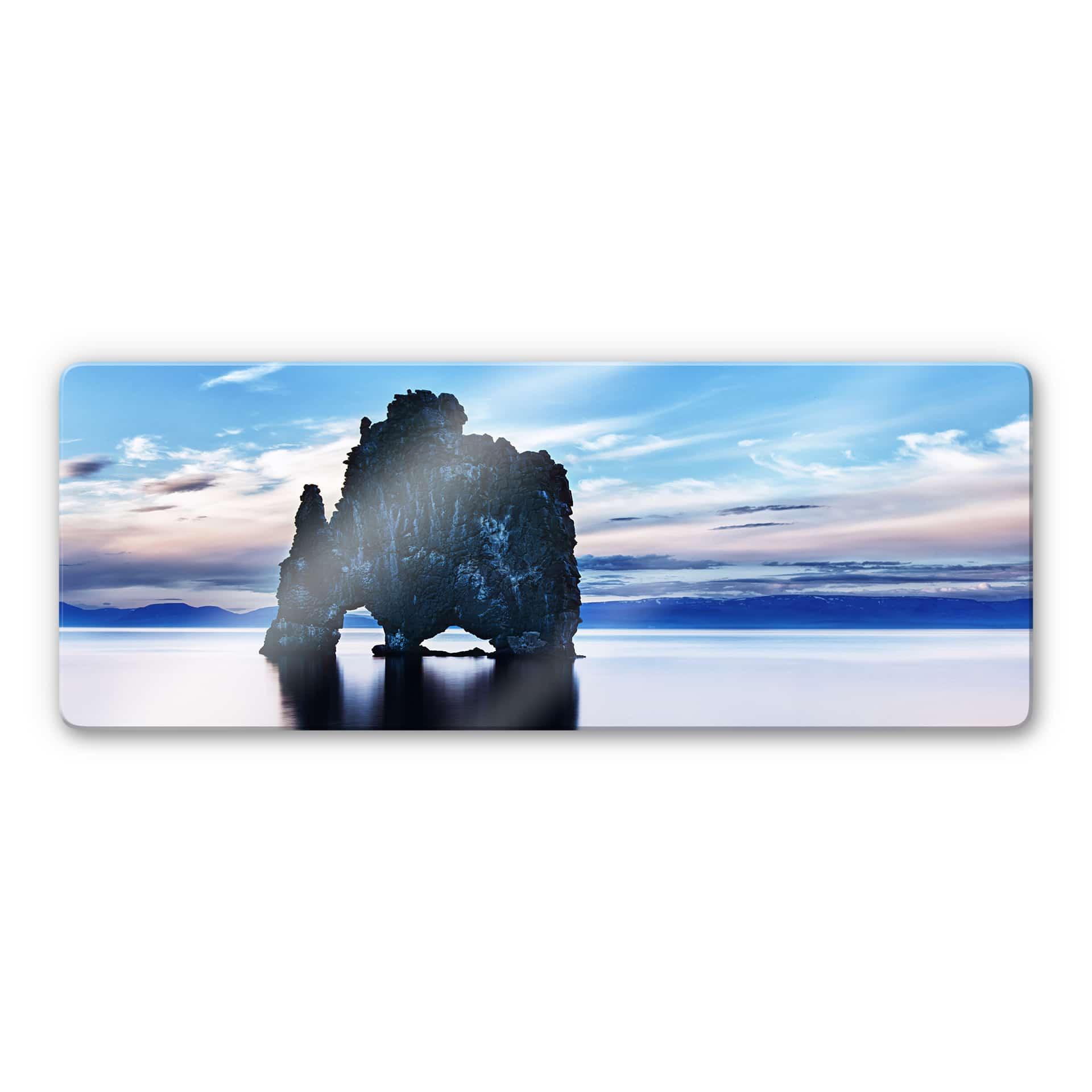 Tableau en verre - Rocher en Mer - Panorama