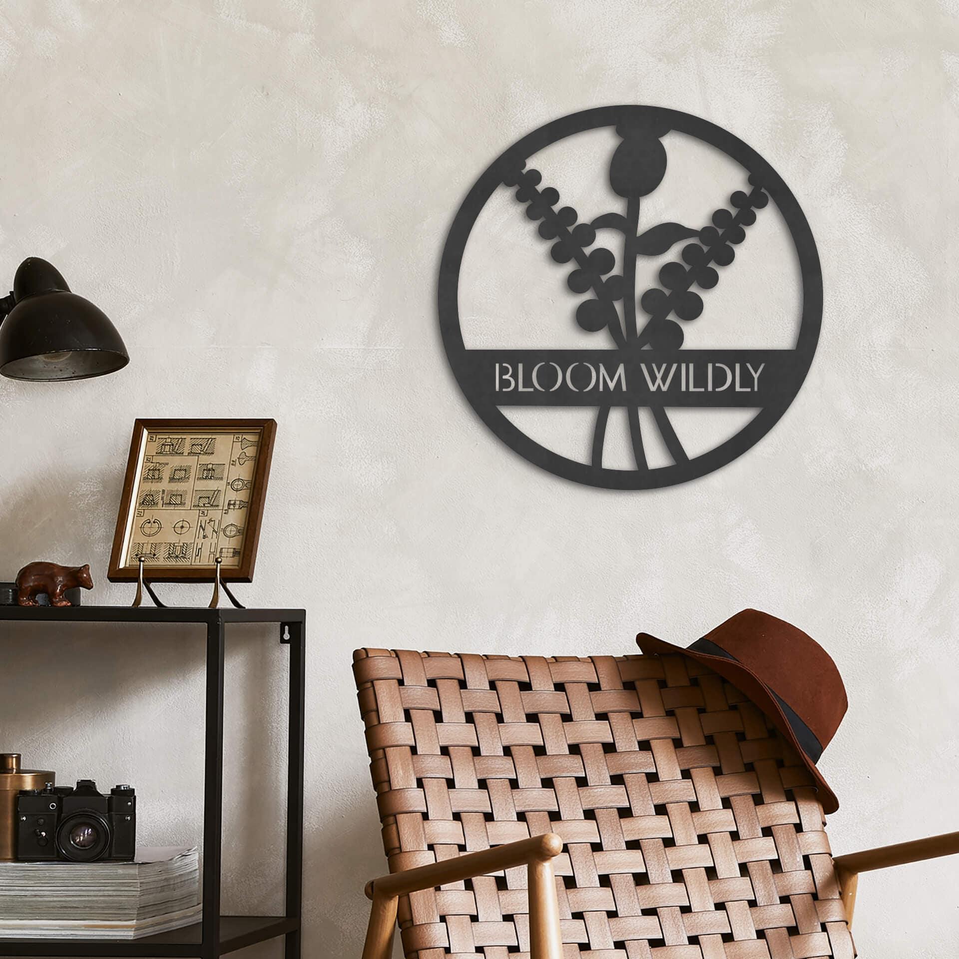 MDF - Decoración en madera - Flores en círculo - Bloom Wildly