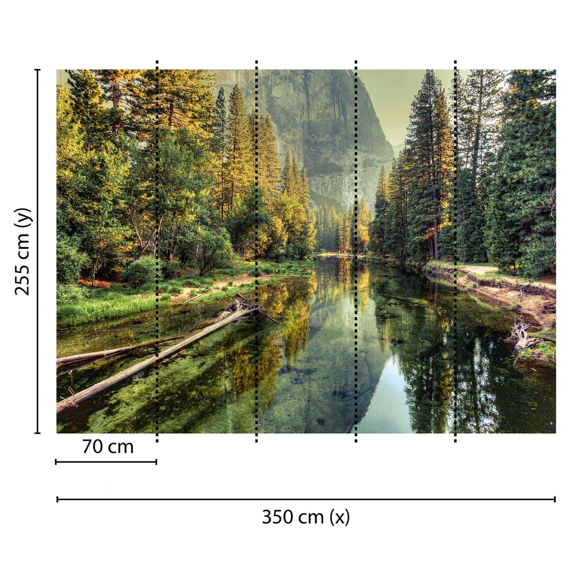 Livingwalls Fototapete Designwalls Mountain River Wald