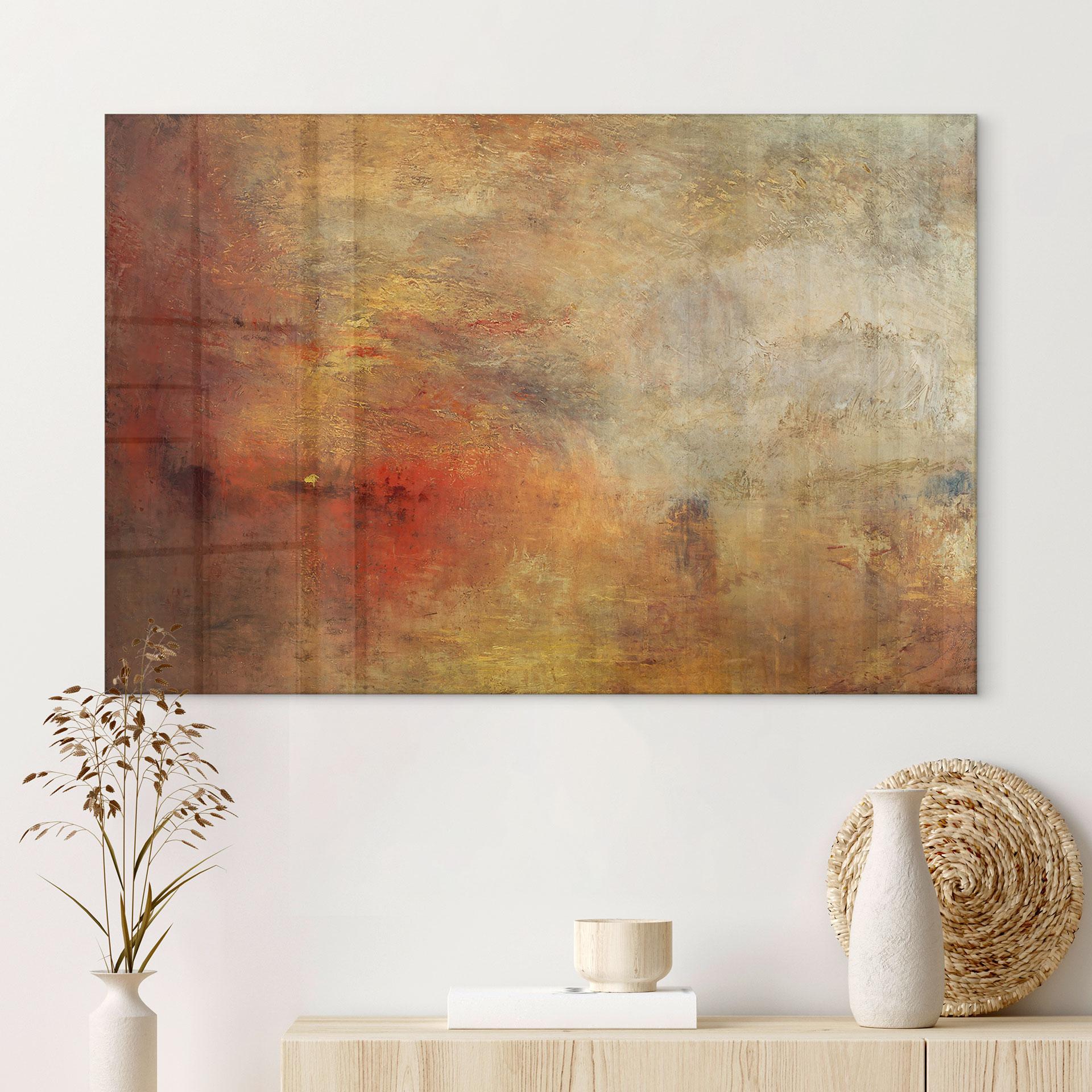 Acrylglasbild Turner - Sonnenuntergang über einem See
