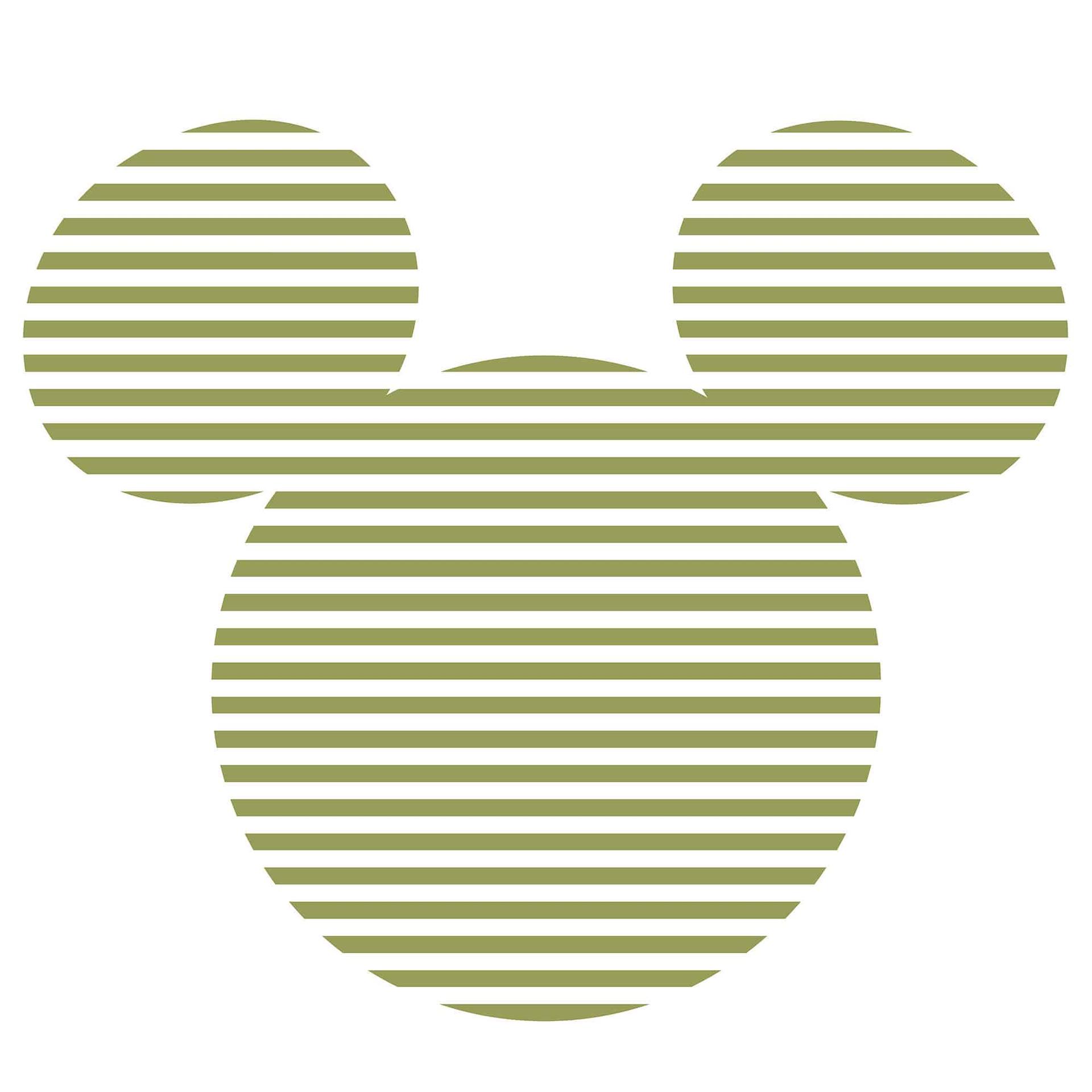 Selvklæbende non-woven tapet - Mickey Head Stripes - 125 x 125 cm