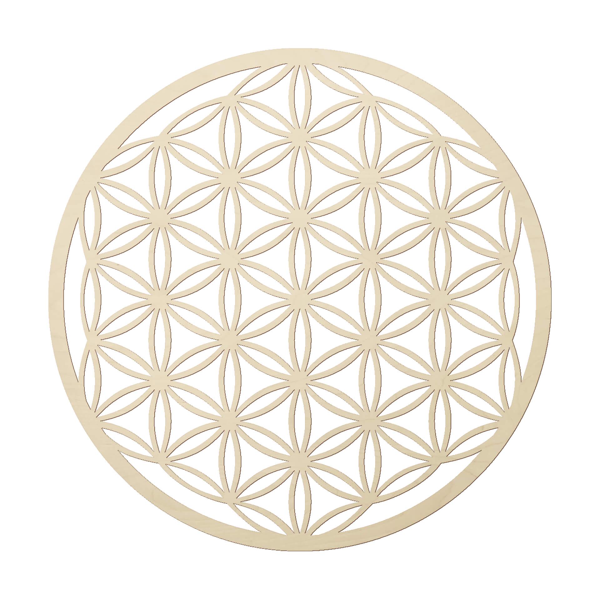 Wanddecoratie Populierenhout Flower of Life