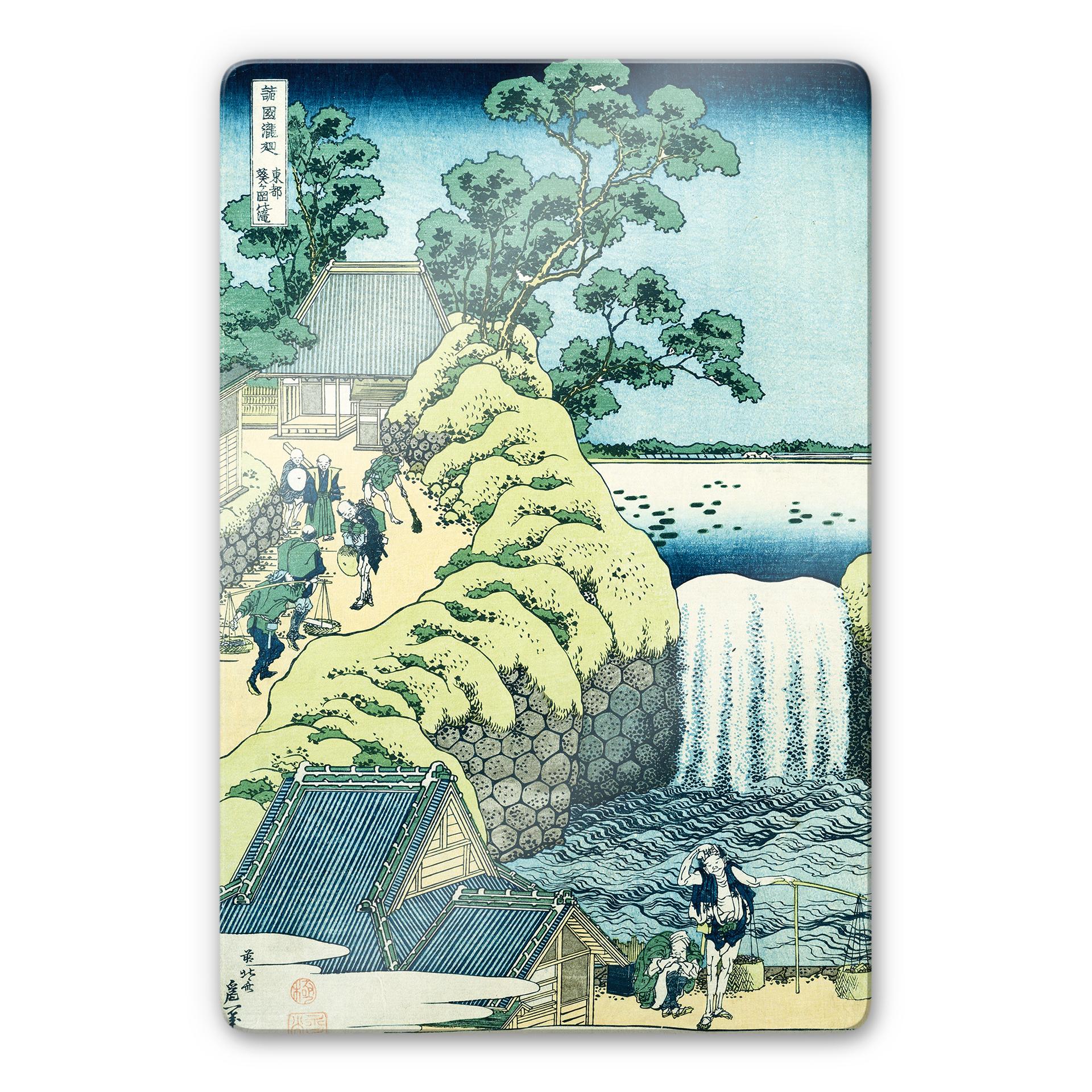 Tableau en verre - Hokusai - Vue de la Cascade d'Aoigaoka