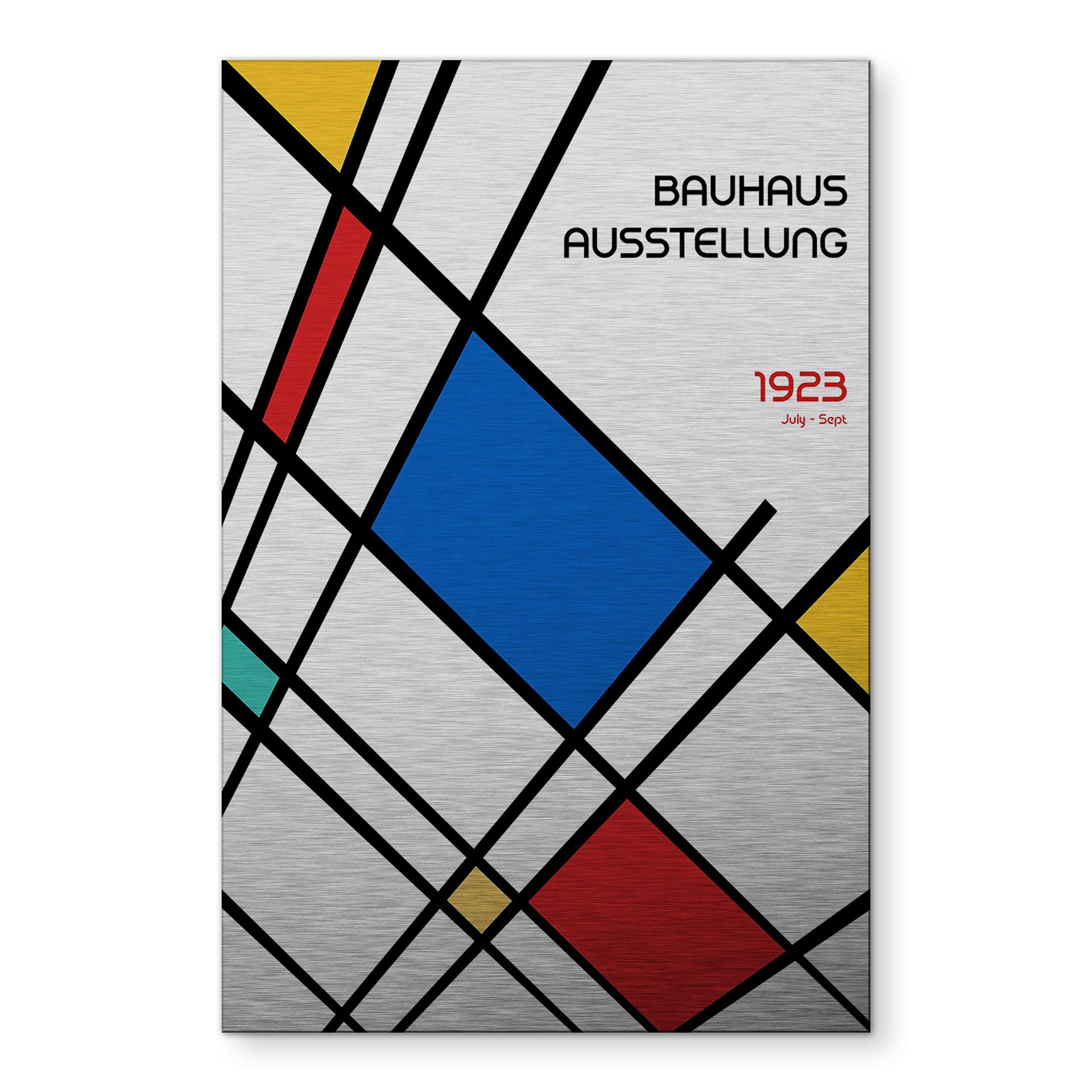 Billede med sølveffekt Retro Bauhaus-udstilling 1923 - Retrodrome – print på aluminium (Alu-Dibond)