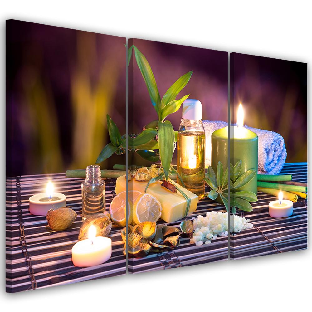 3-delt lærredsprint, Zen Plant Candle