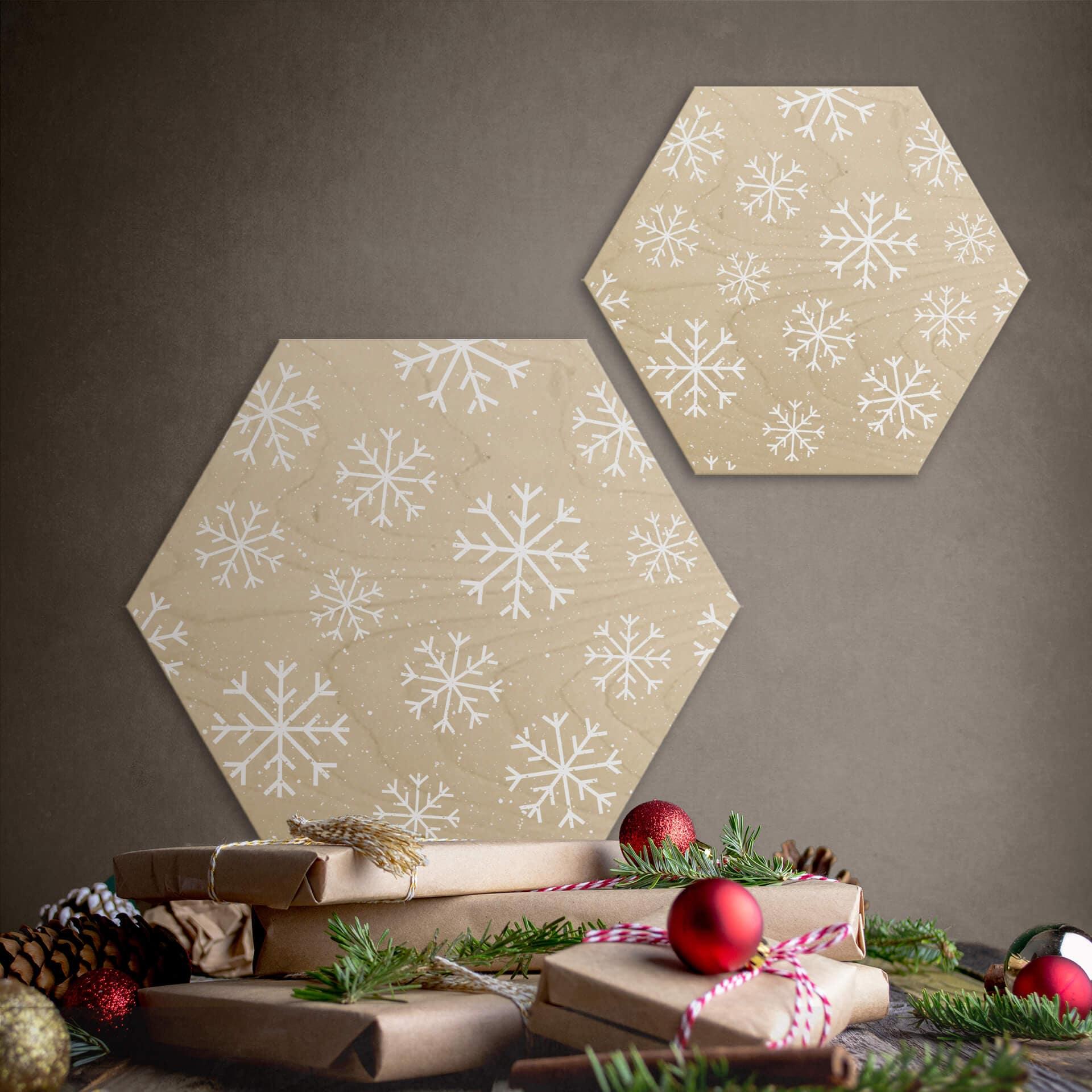 Hexagon hout Snowflakes