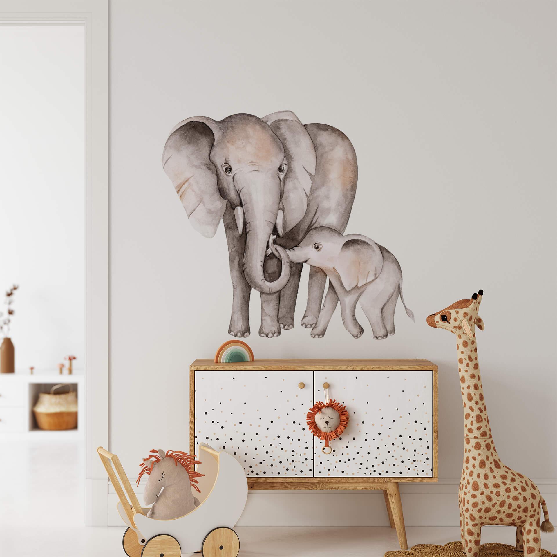 Wallsticker To elefanter - mor og barn - Kvilis