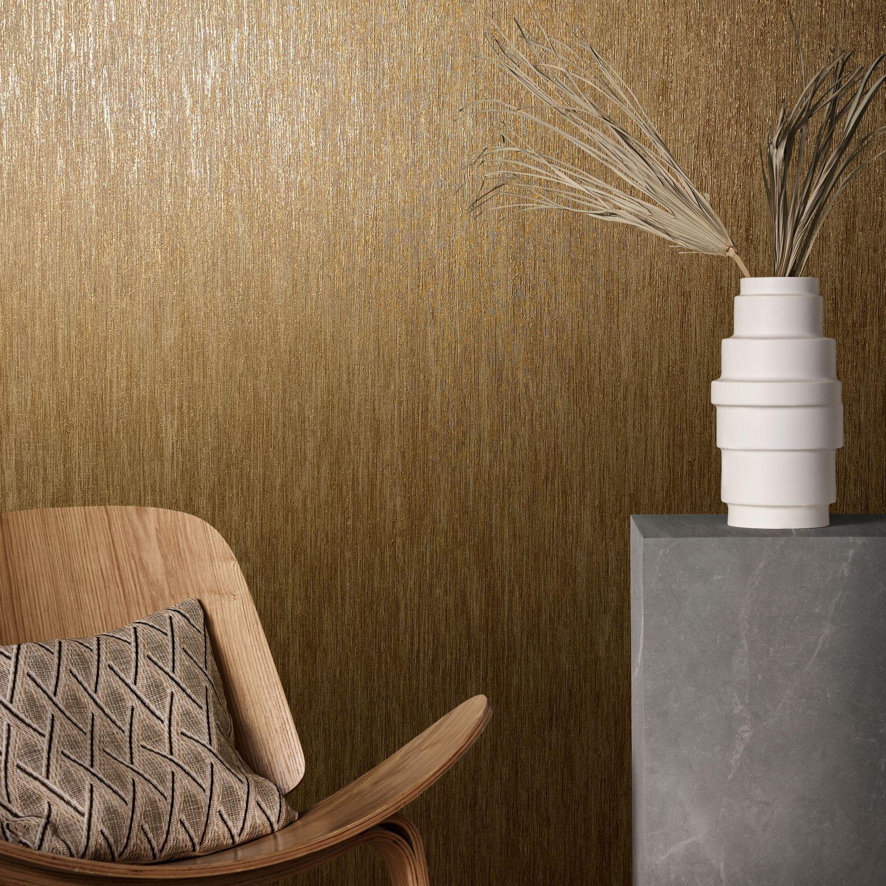 Effen behang vliesbehang Natural Opulence bruin