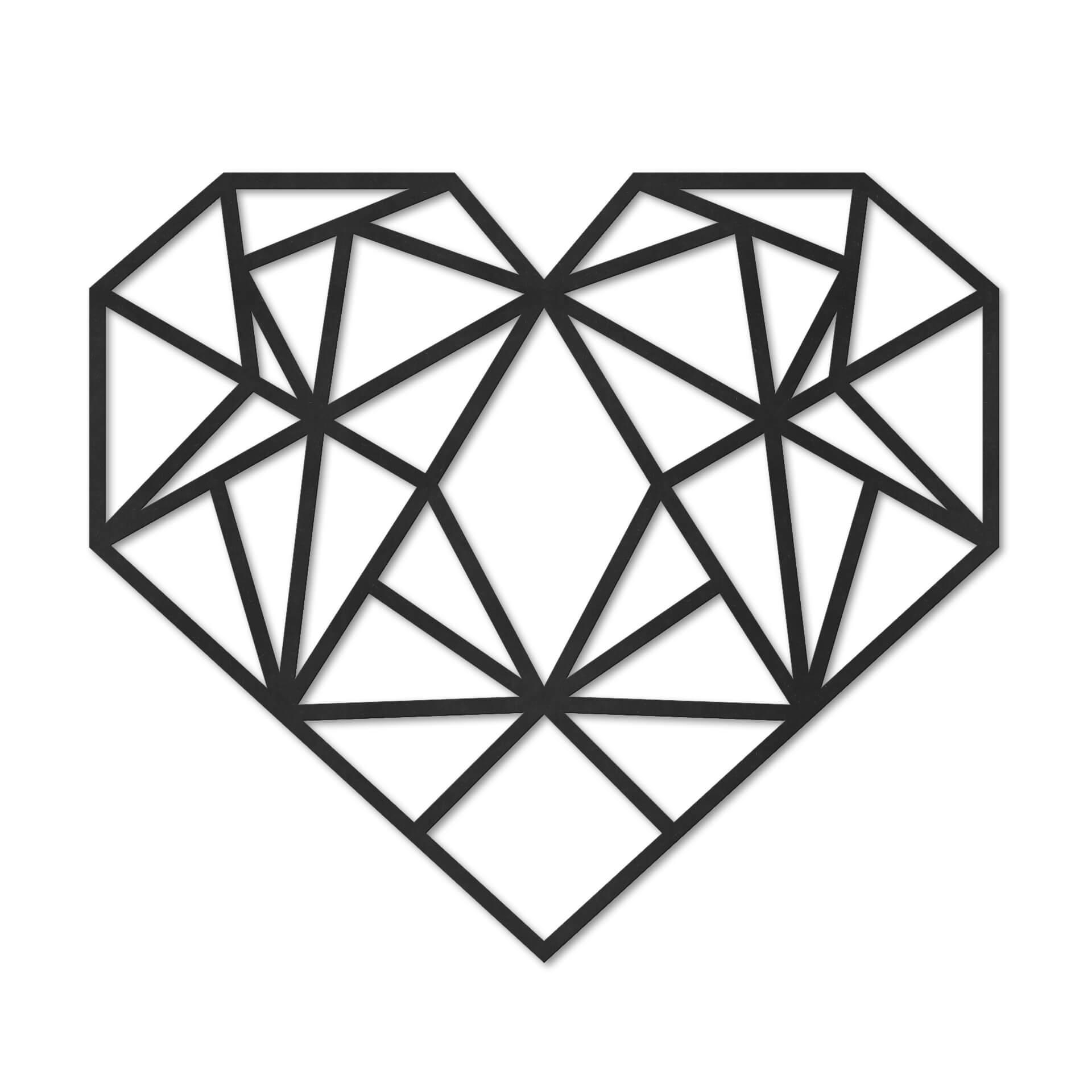 MDF Decoratie Origami Hart