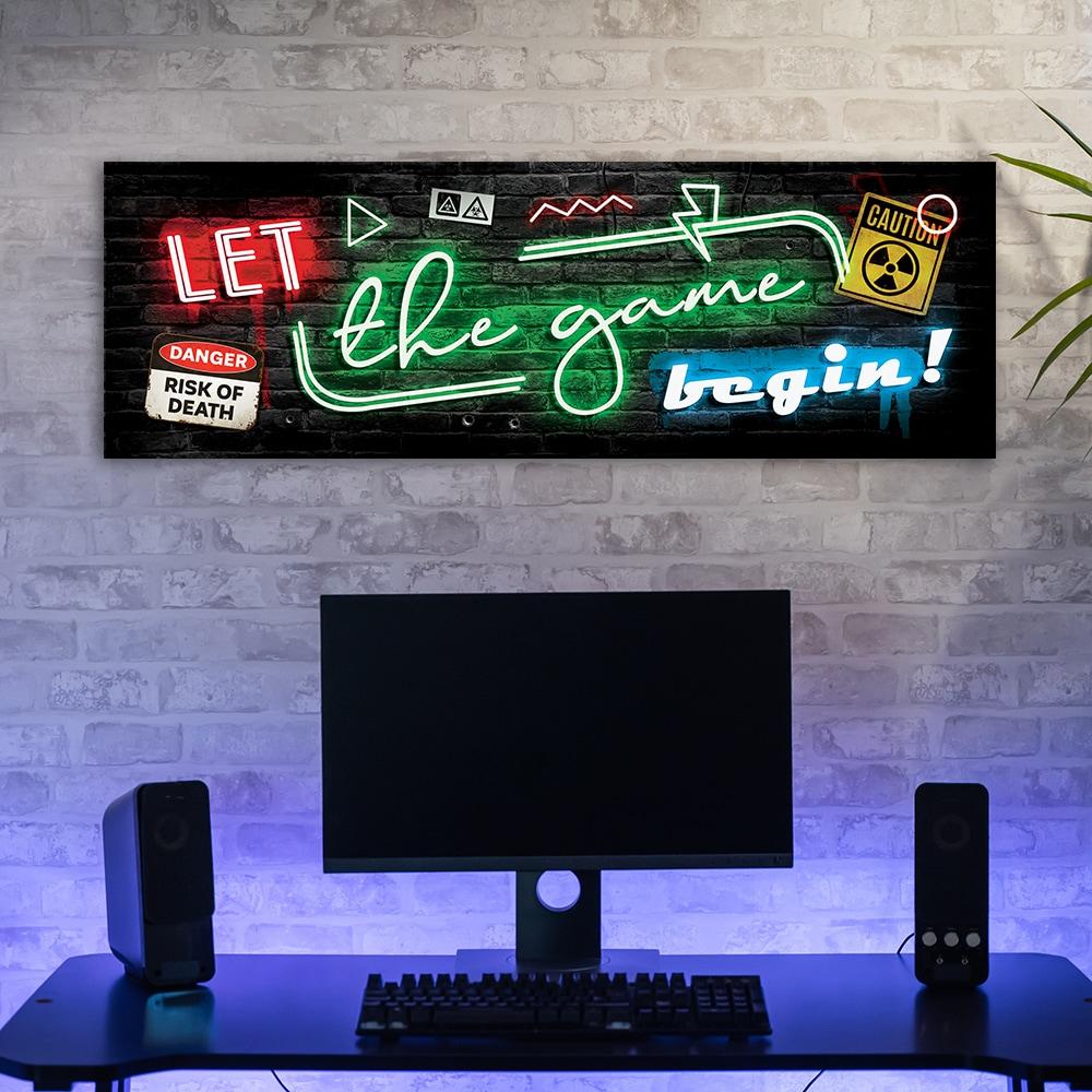 Canvasbillede, neon til gamere