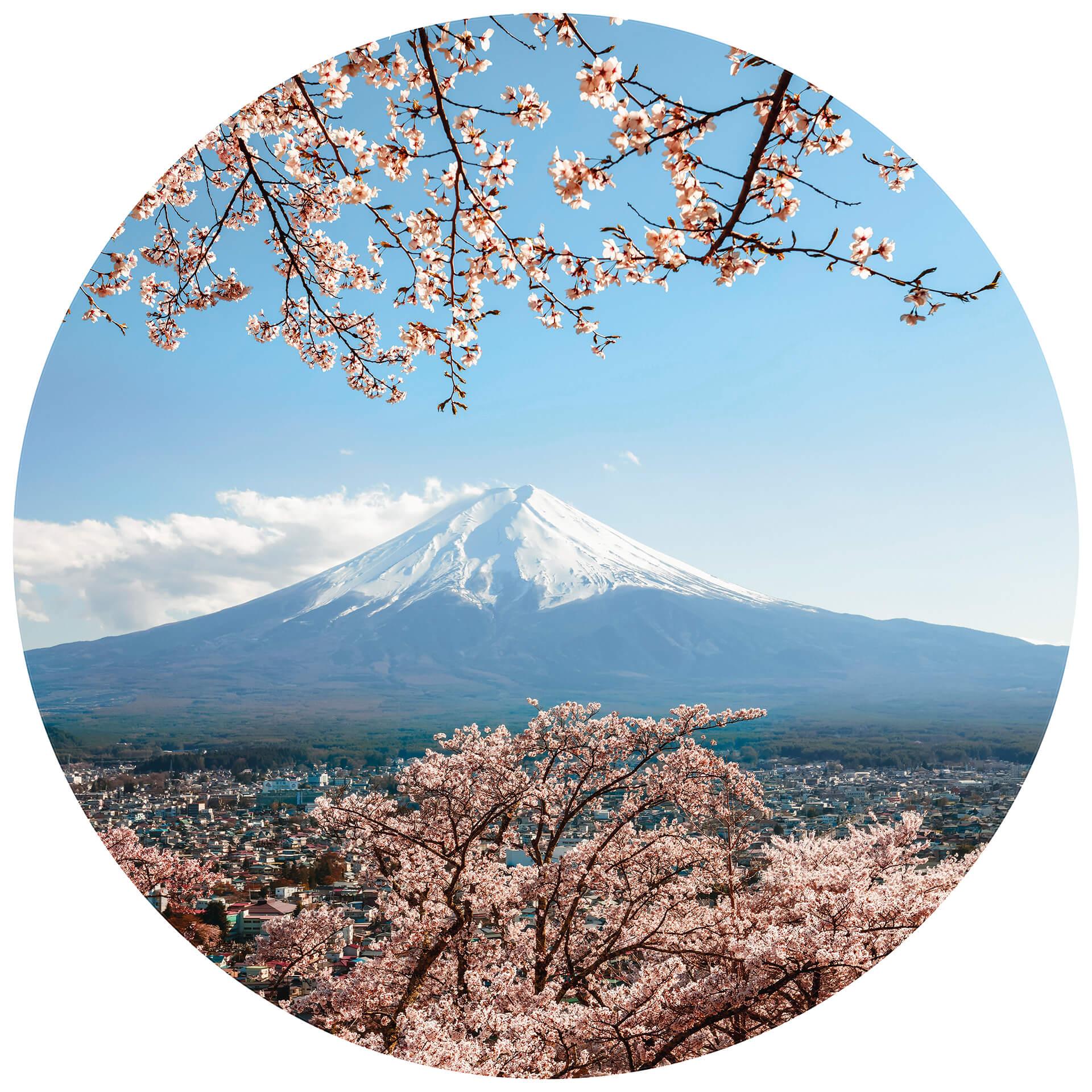 Behangcirkel Colombo - Mount Fuji in Japan - vliesbehang/zelfklevend vliesbehang