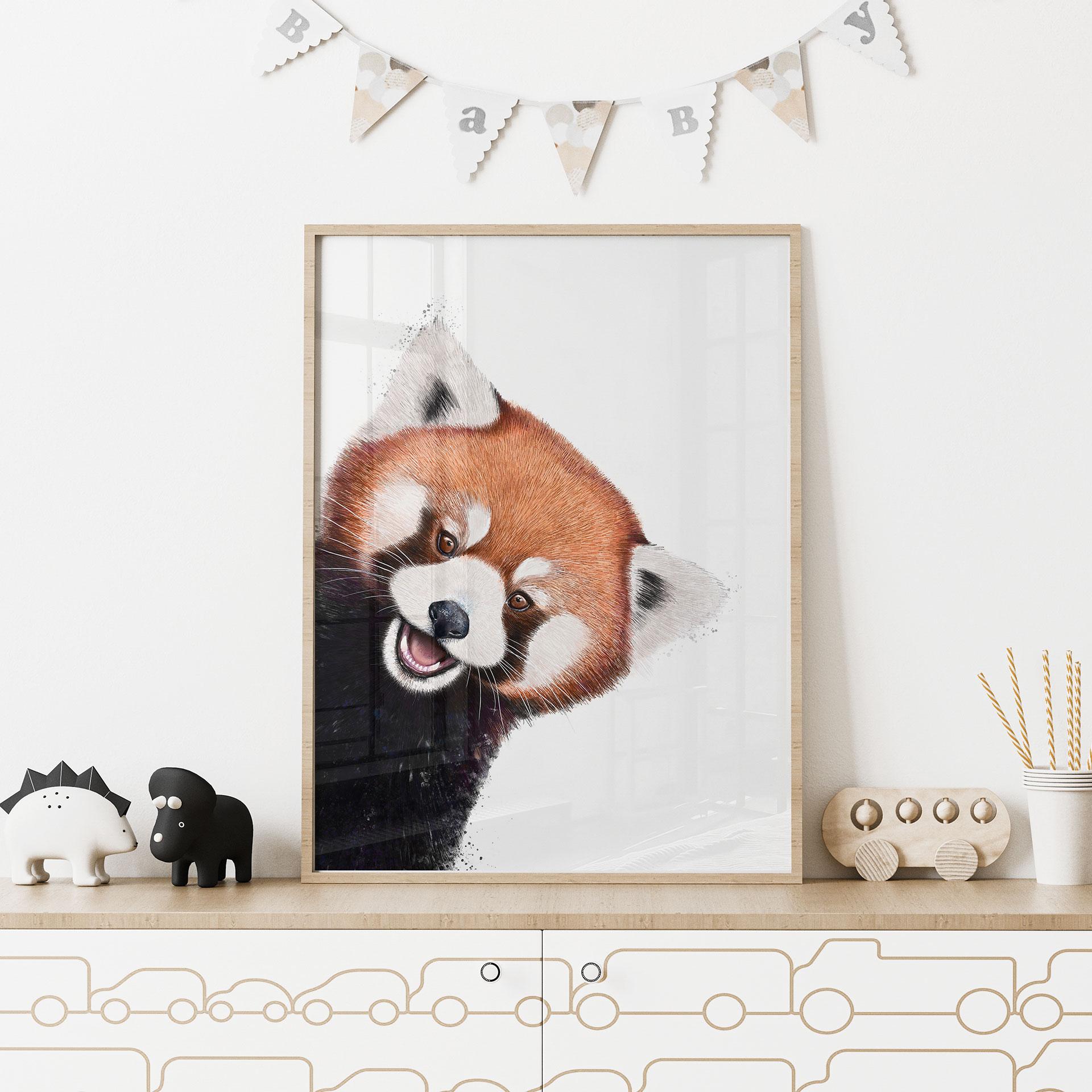 Póster Panda rojo - Korenkova