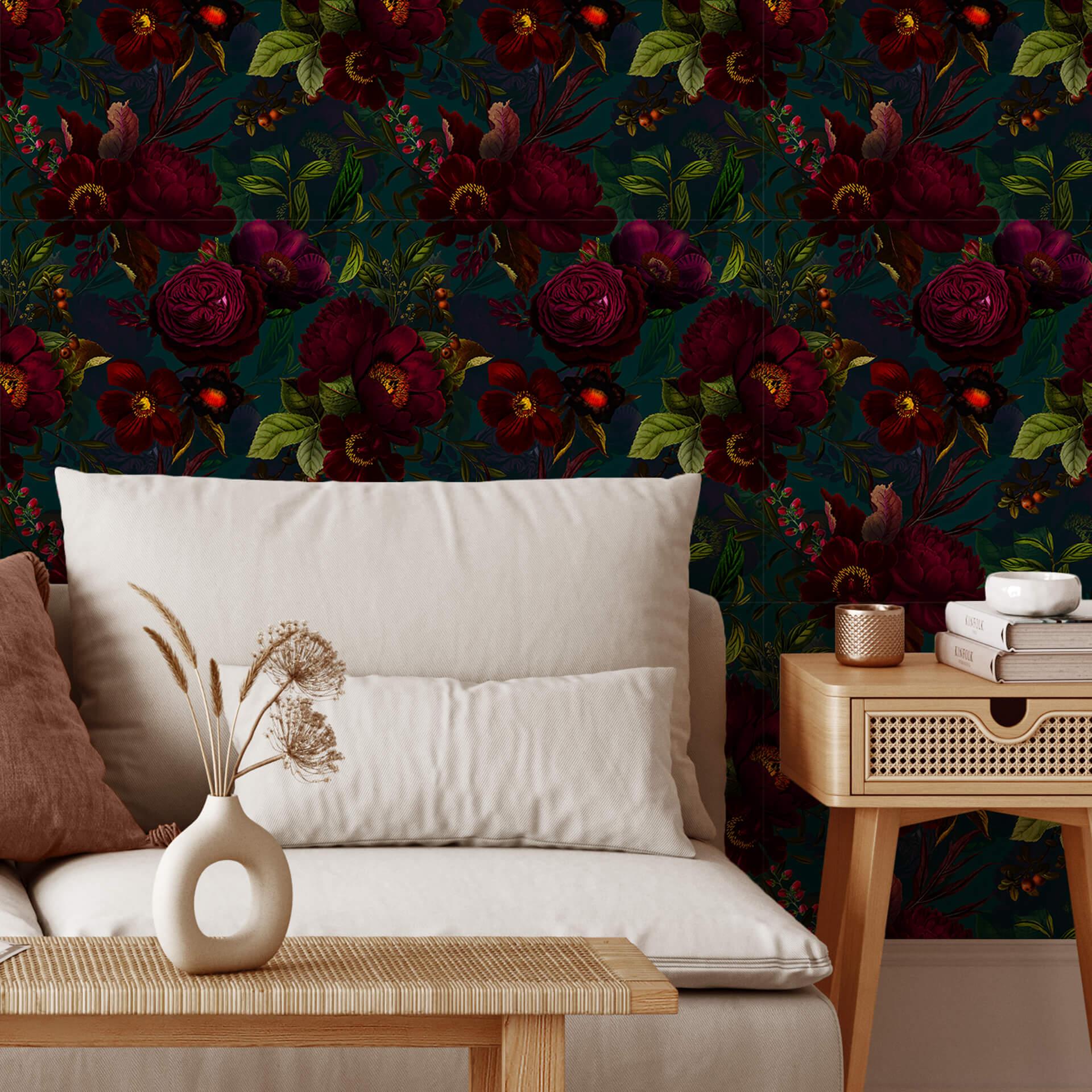Patroonbehang UN Designs - Dark Flowers