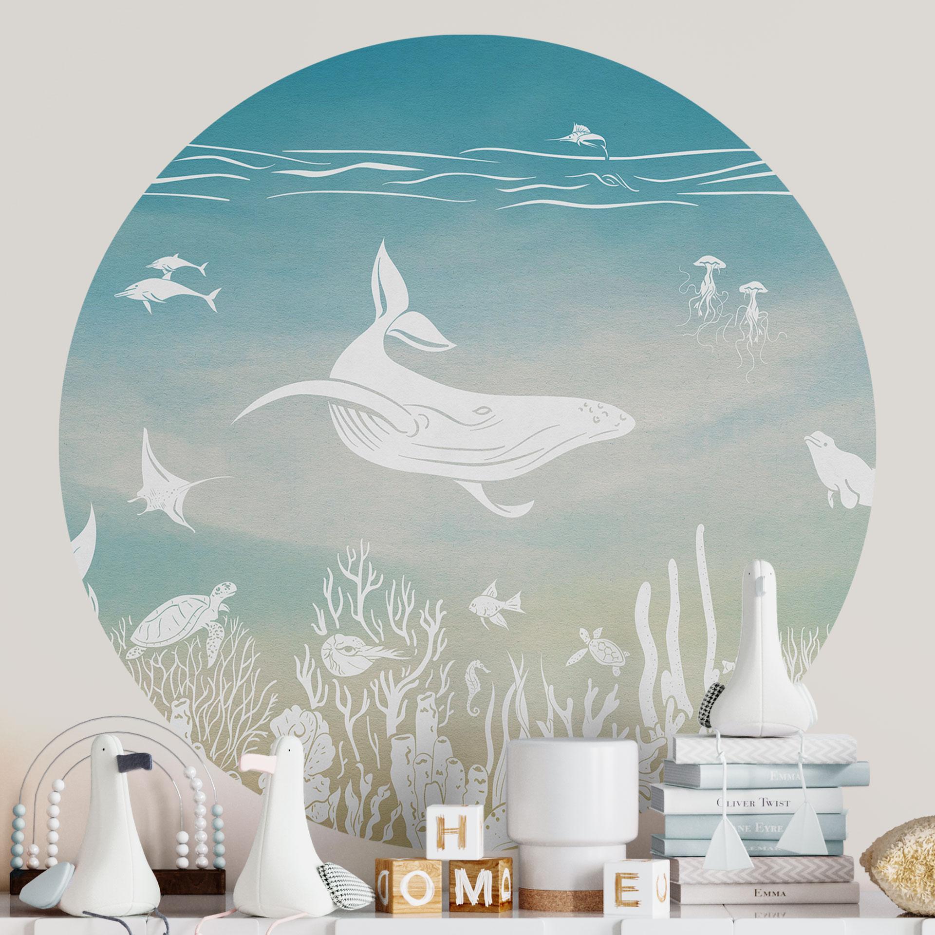 Wallsticker undervandsverden paradis - Ombre - Kikki Belle - Rund