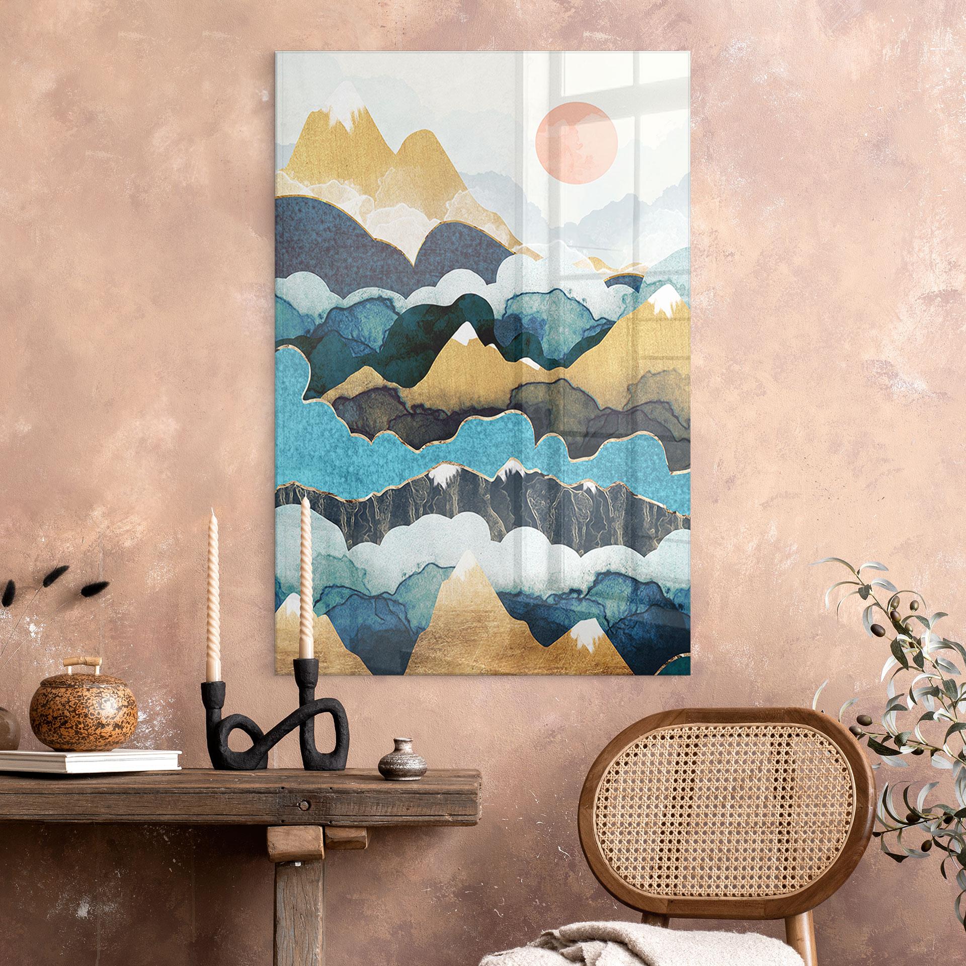 Akrylbillede Bjergtop over skyerne - SpaceFrog Designs