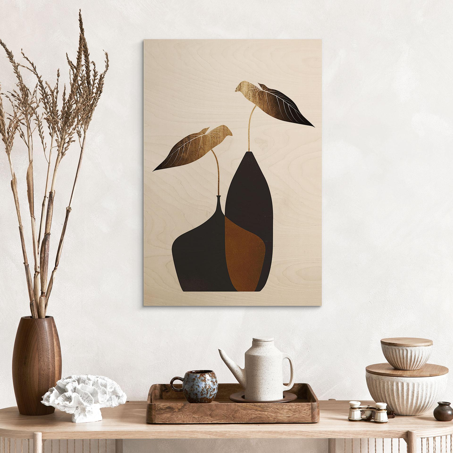 Plakat drewniany Scandinavian Bouquet - Kubistika
