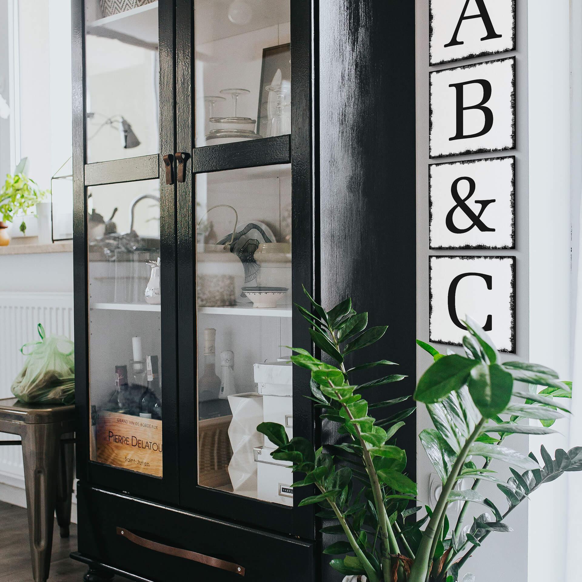 Alu-Dibond Bogstavsten - Shabby – print på aluminium (Alu-Dibond)