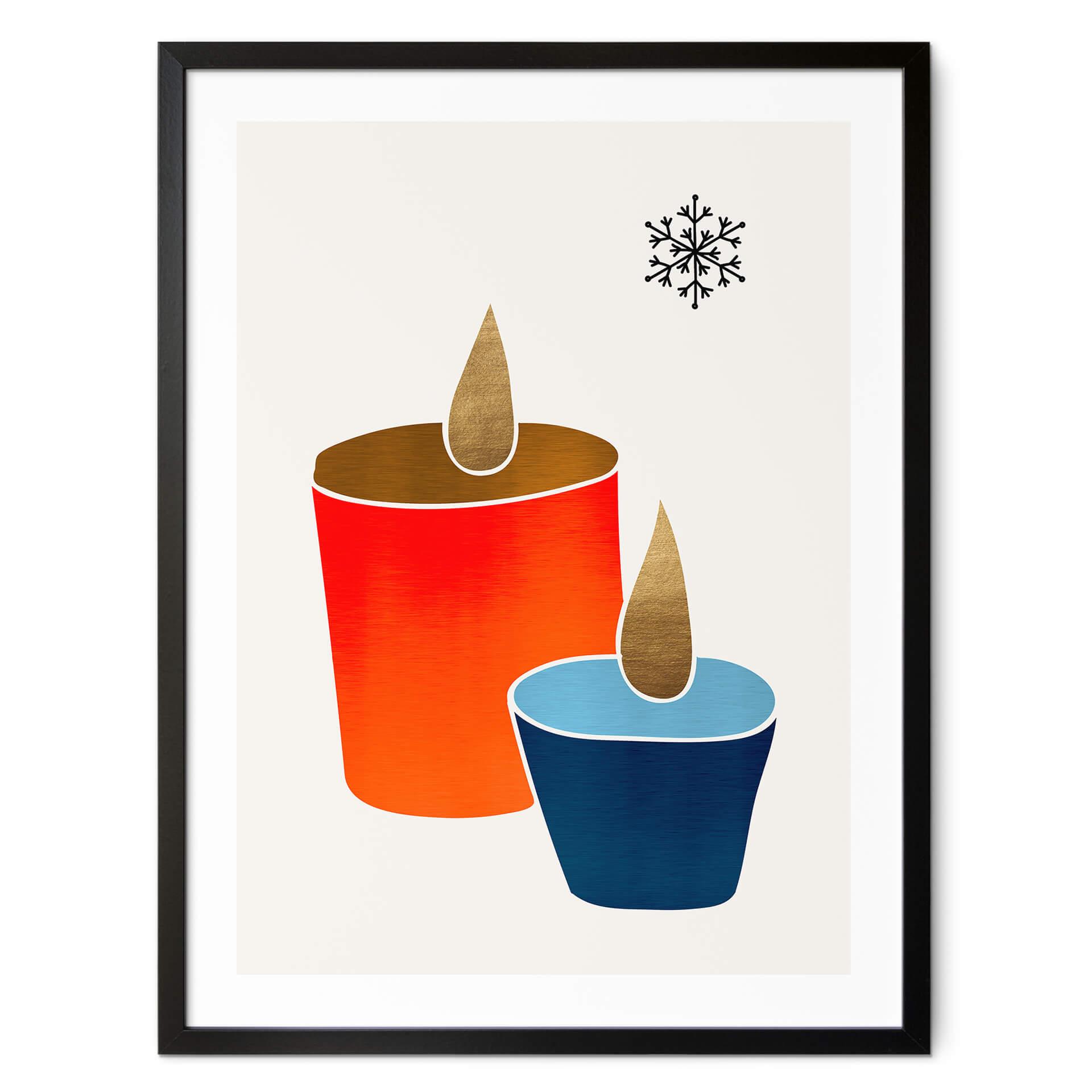 Póster Kubistika - Velas en invierno