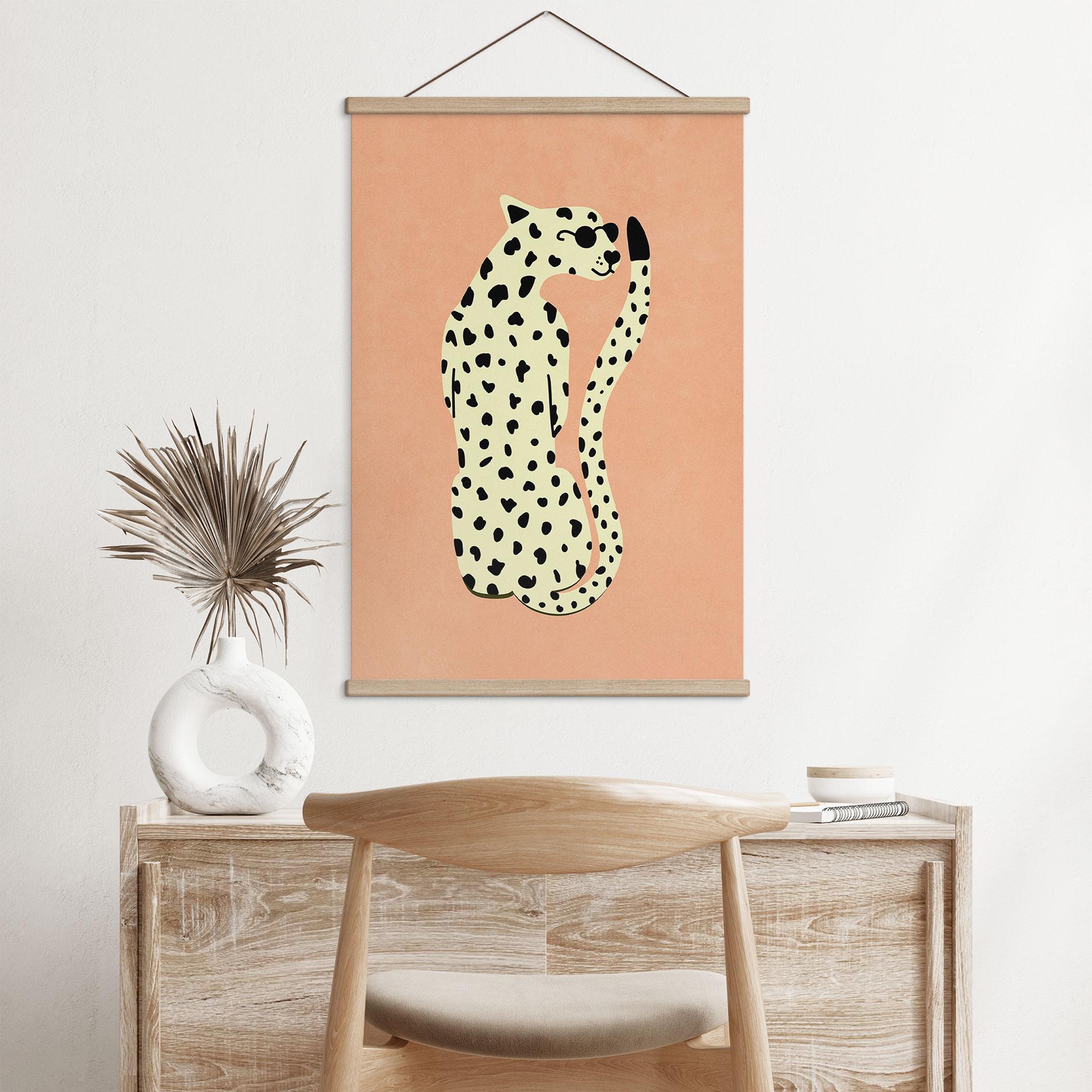 Tekstil plakat Elegant gepard med solbriller - Oltmanns