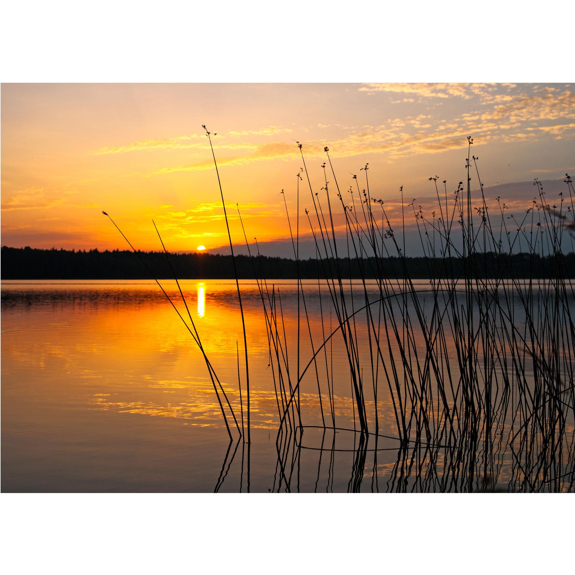 Fototapete Sonnenuntergang am See
