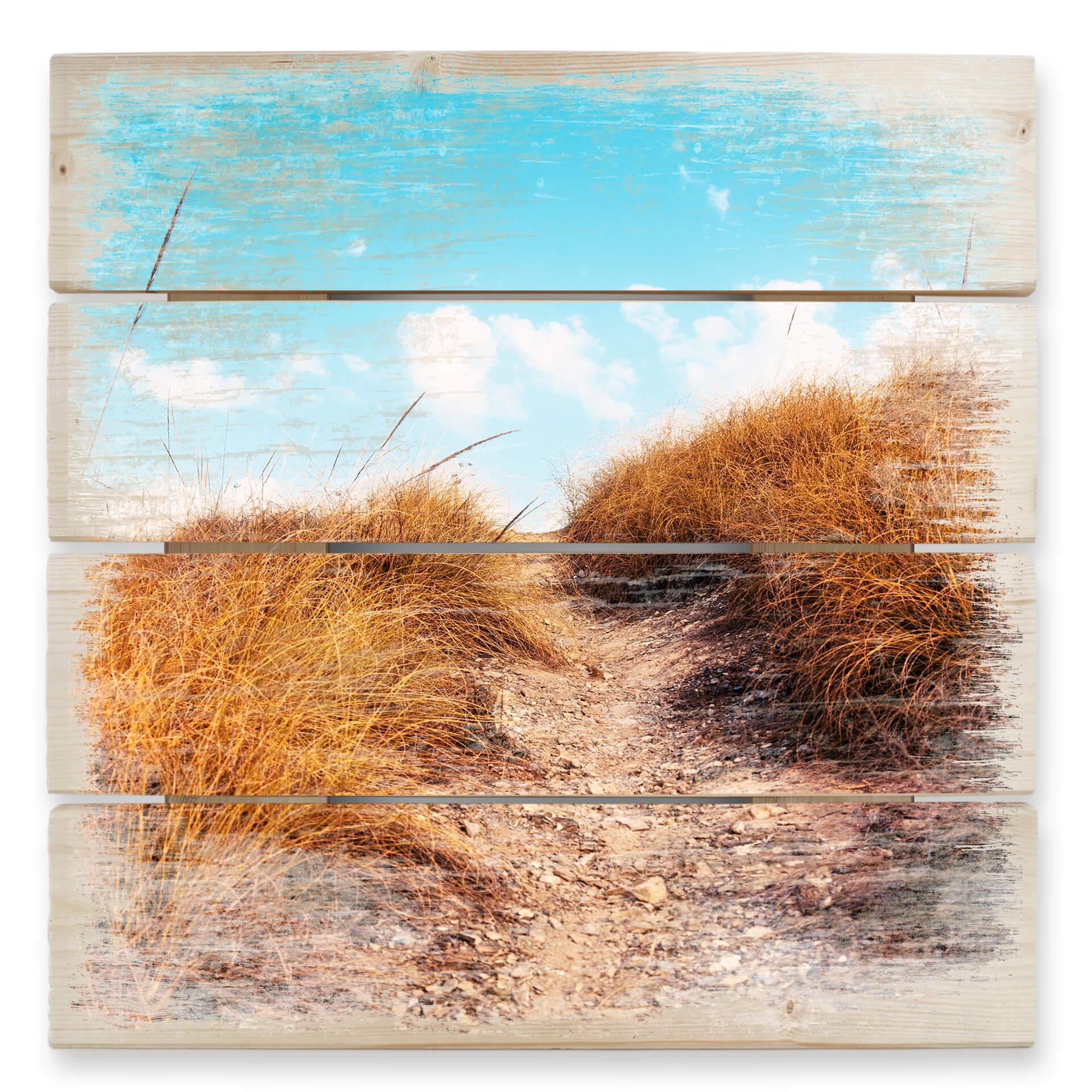 Cuadro de madera playa - 40x41,5 cm