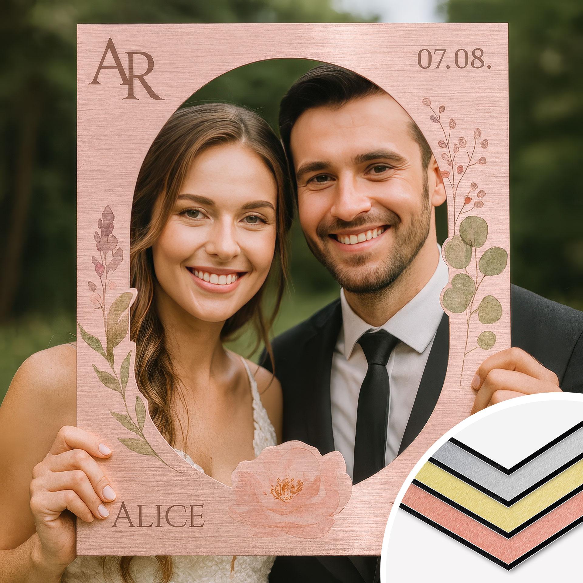 Fotorahmen Hochzeit Vintage Blumen - personalisierbar