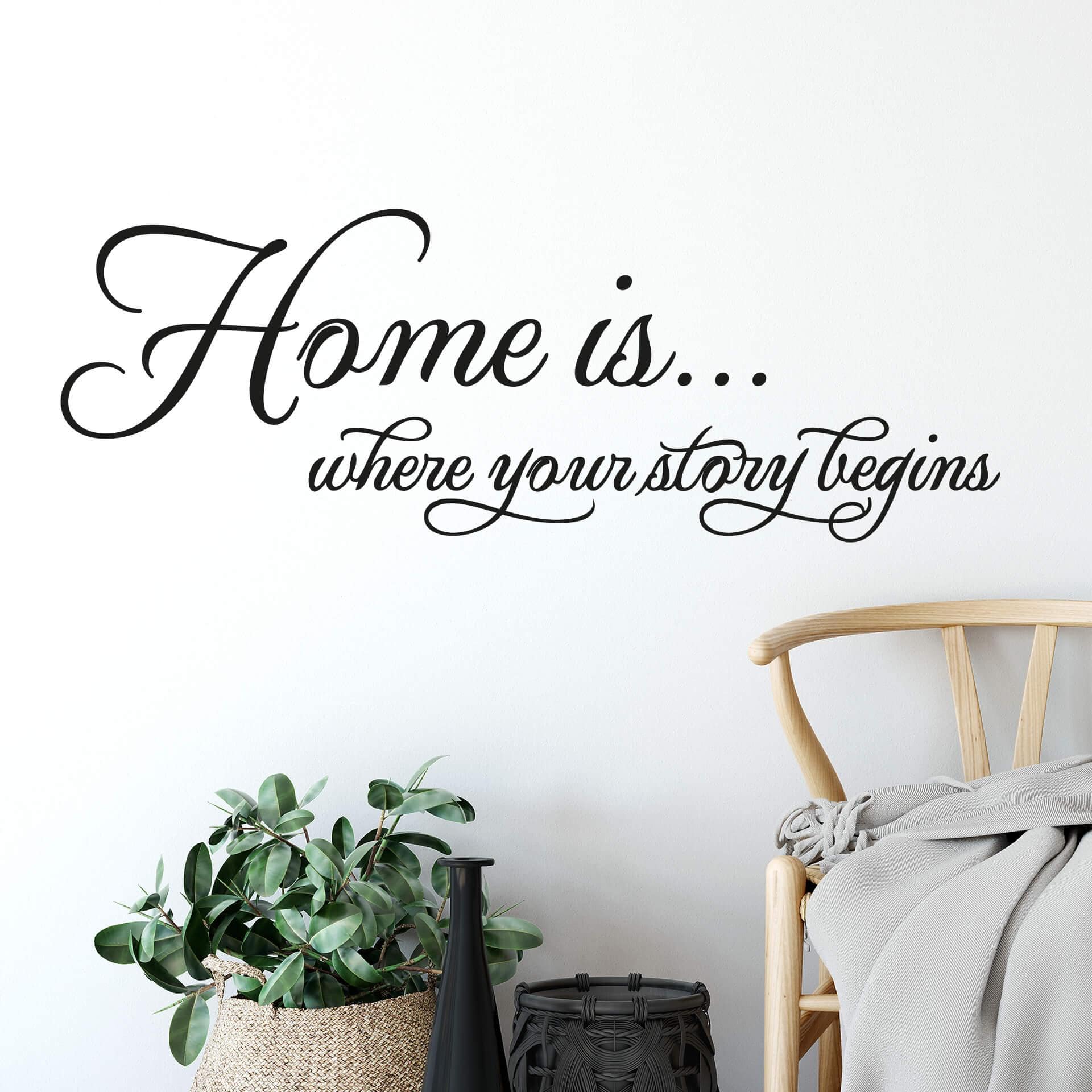 Wallsticker -  Home is where your story begins.