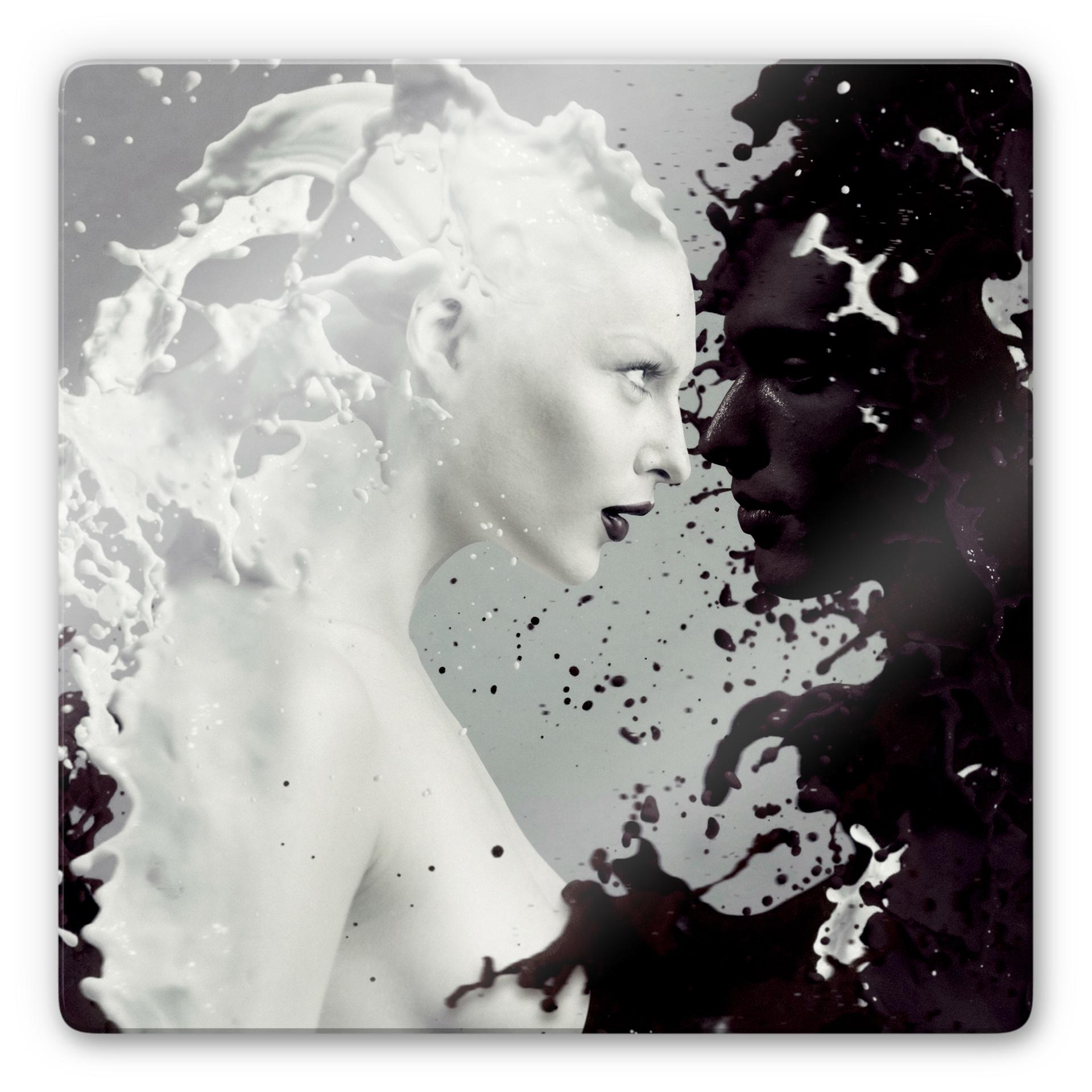 Tableau en verre - Milk & Coffee - carré