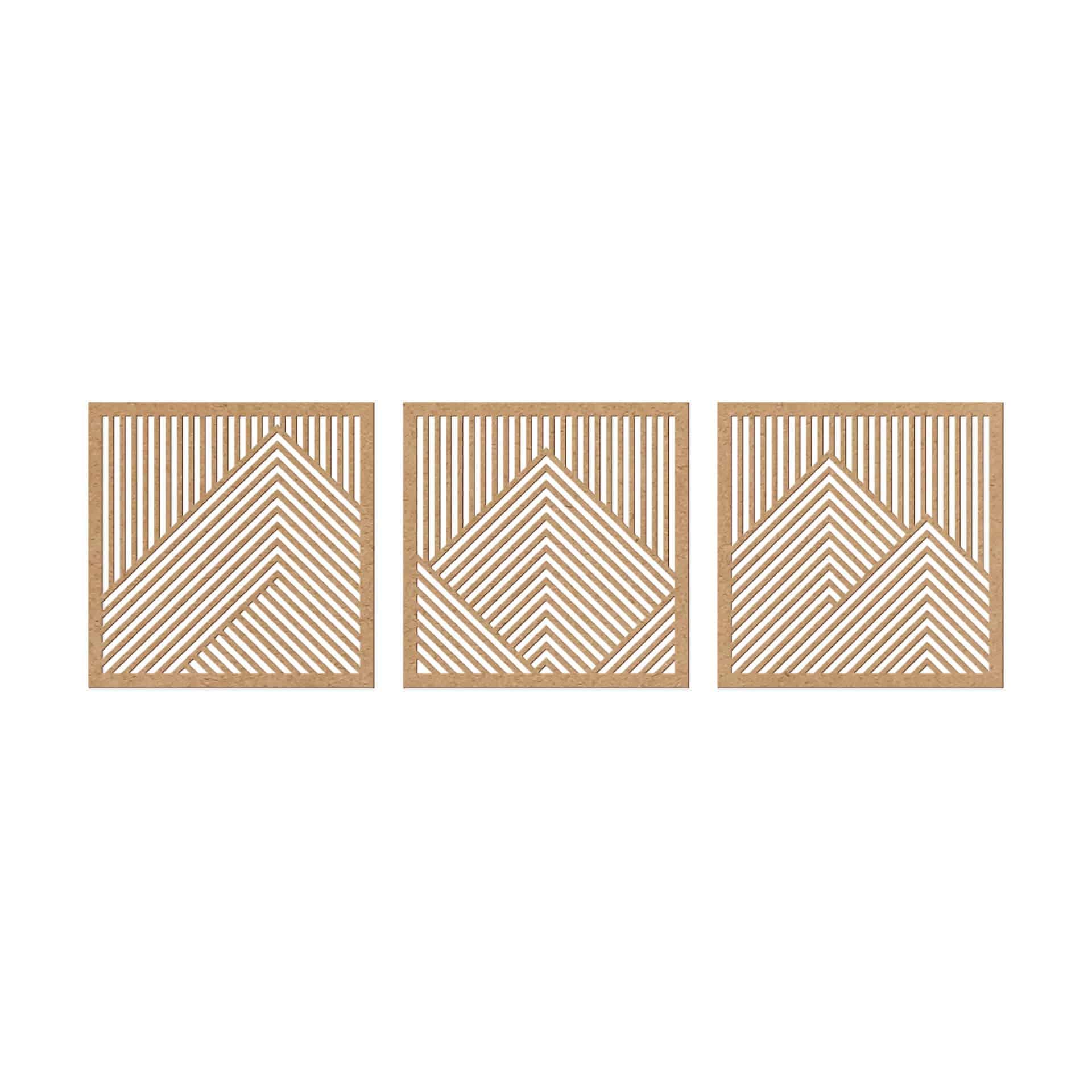 MDF Decoratie Naturel Bergen (3-delig)